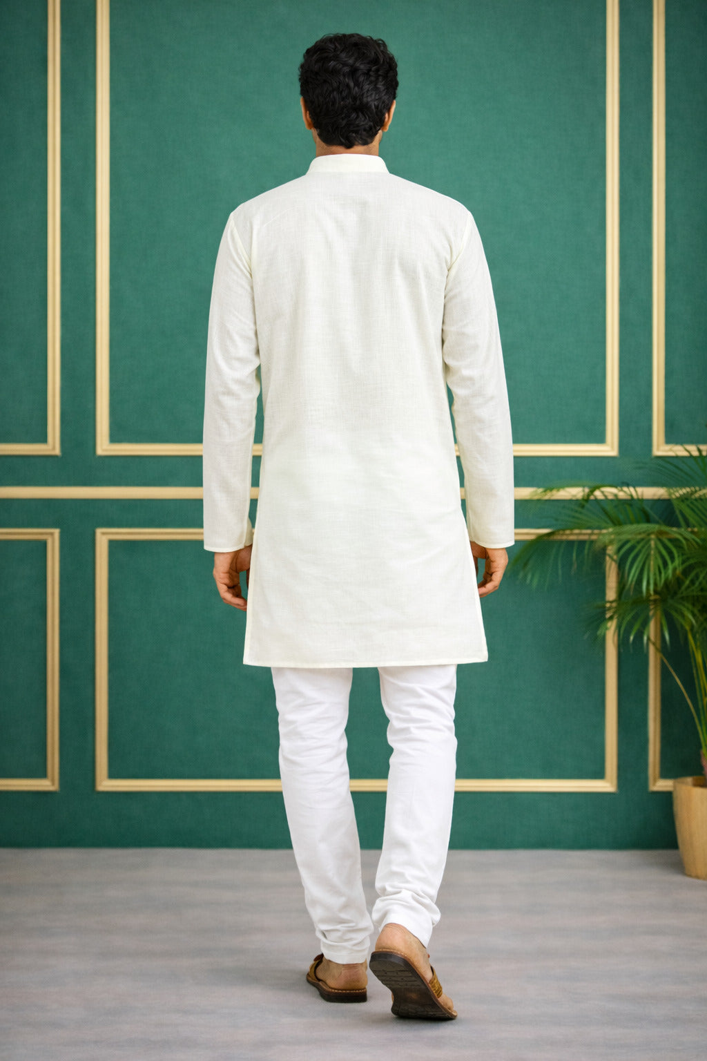 Tattva Men Premium Cotton Solid Straight Kurta