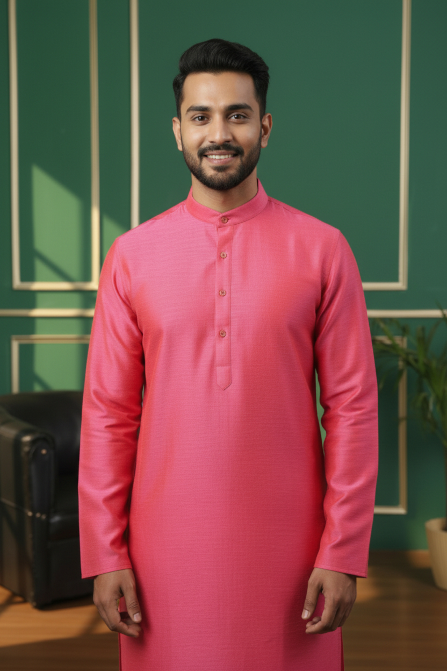 Tattva Men Solid Short Kurta