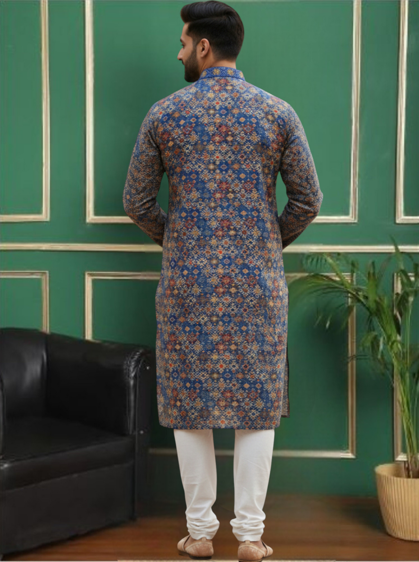 Tattva Men Ethnic Motifs Printed Regular Thread Work Kurta with Pyjamas