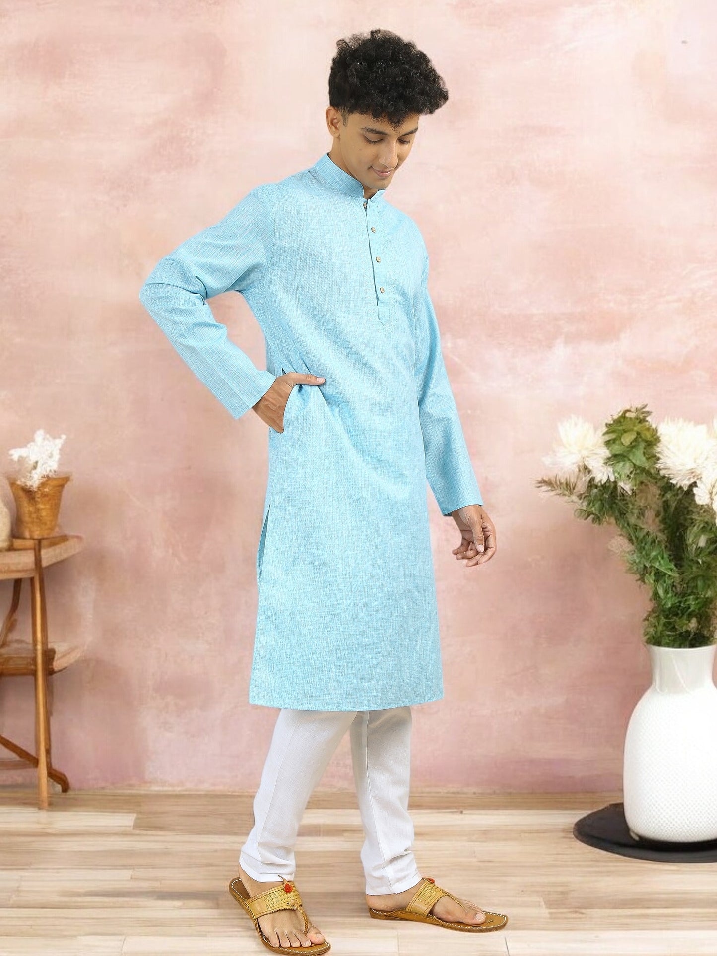 Tattva Men Cotton Blend Kurta Pyjama Set