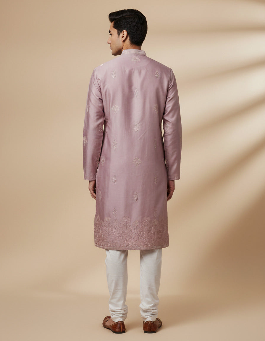 Tattva Men Embroidered Threadwork Kurta with Pyjama