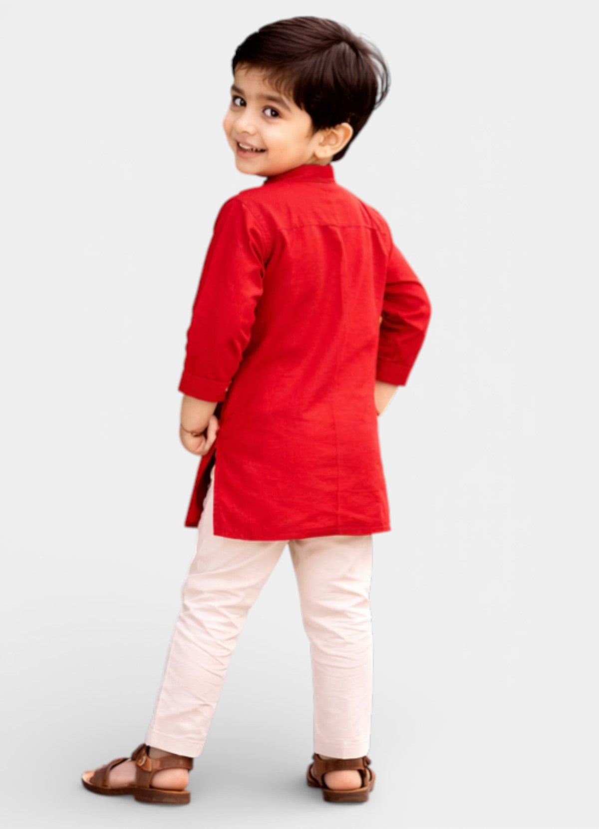TATTVA Boys Cotton Solid Ethnic Kurta