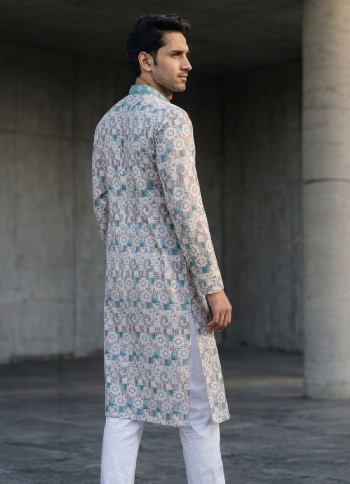 Tattva Woven Diamond Motif Multicolor Festive Kurta Set