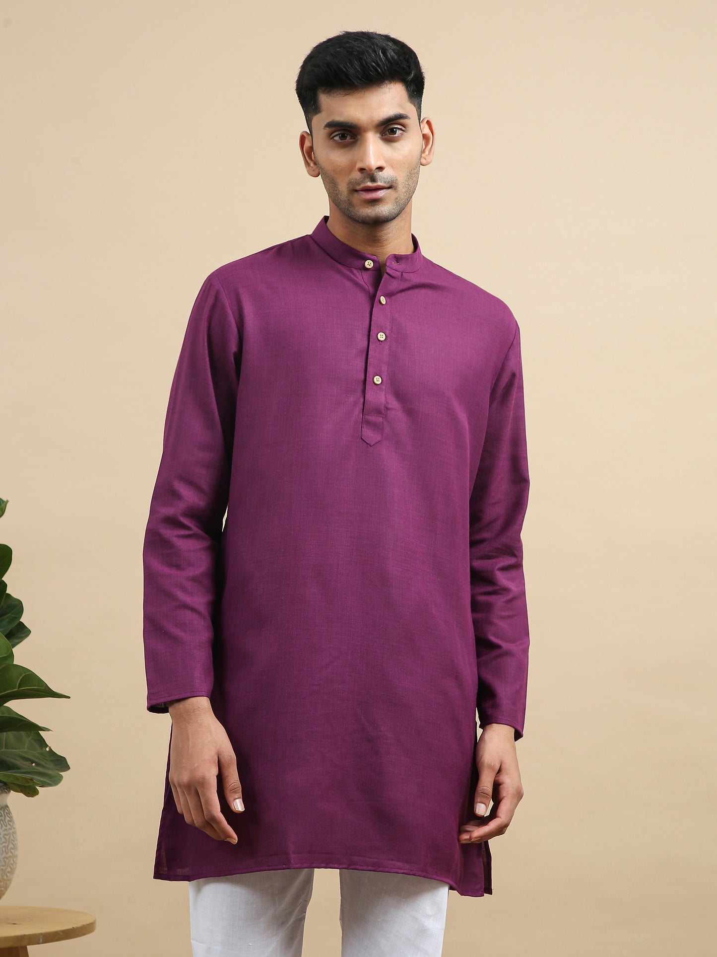 Tattva Purple Short Kurta with Pyjamas