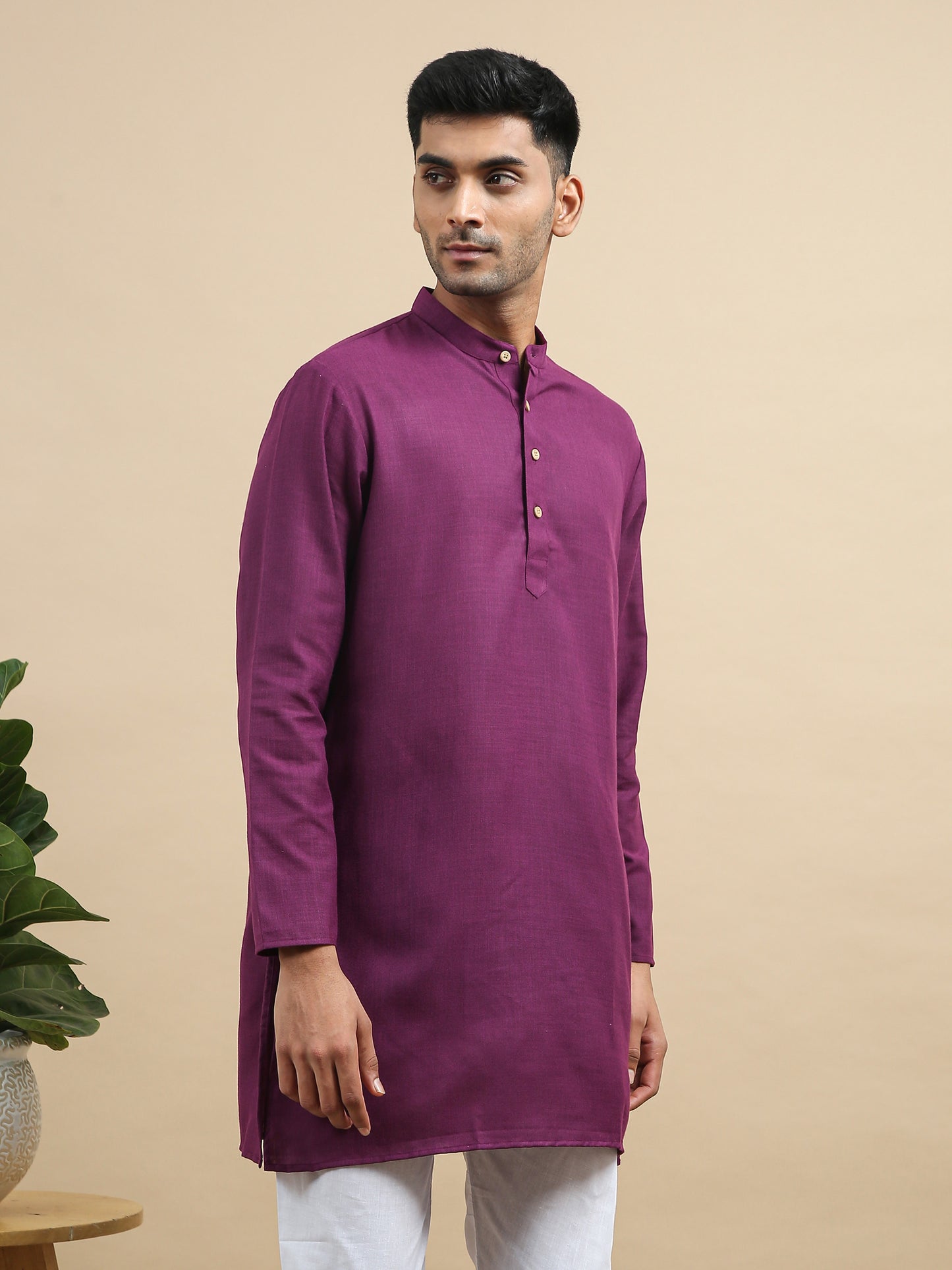 Tattva Purple Short Kurta with Pyjamas