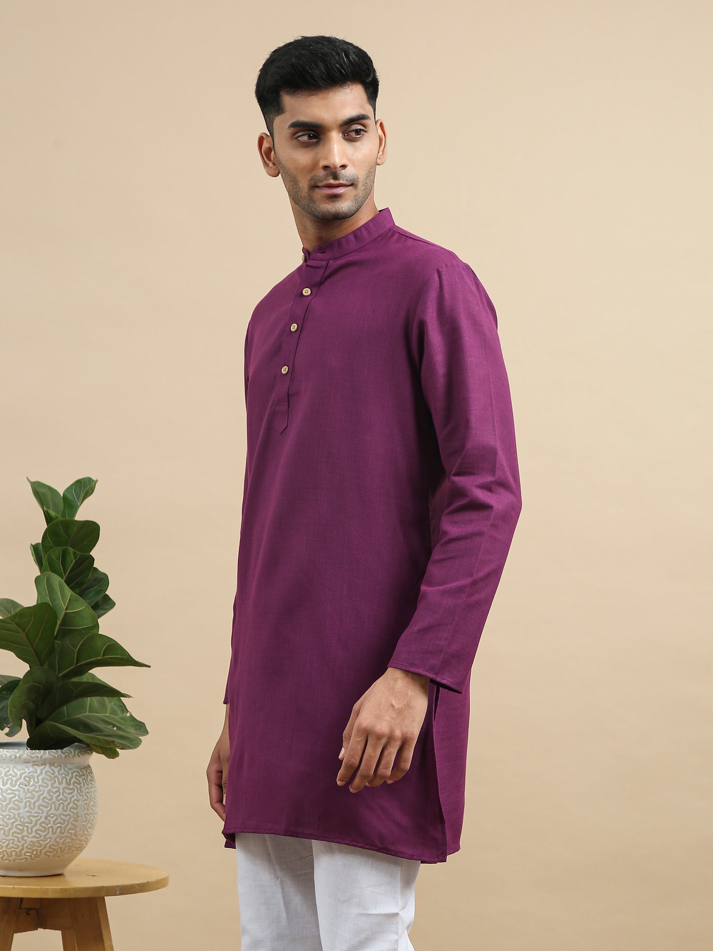 Tattva Purple Short Kurta with Pyjamas