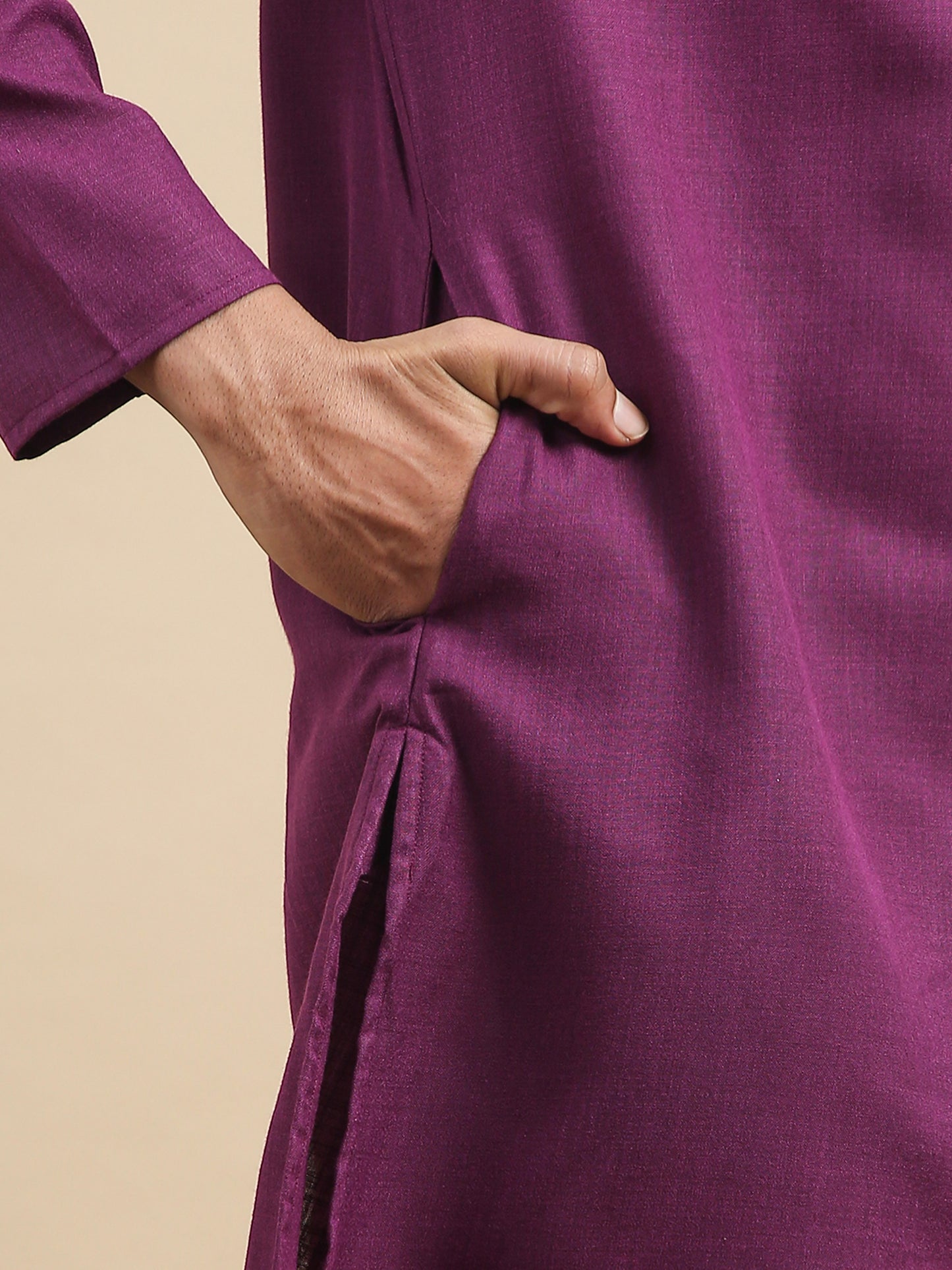 Tattva Purple Short Kurta with Pyjamas