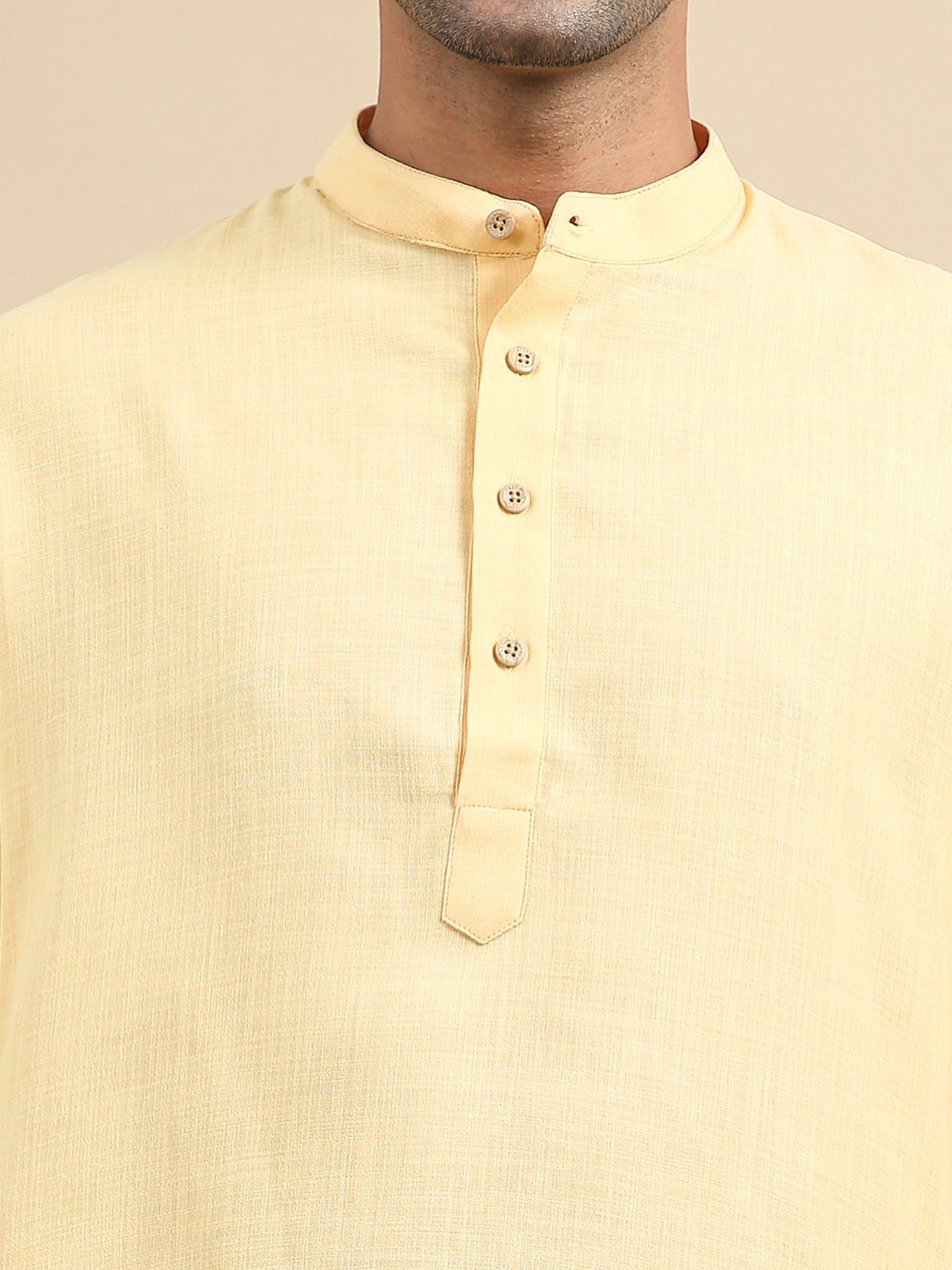 Tattva Beige Short Kurta with Pyjamas