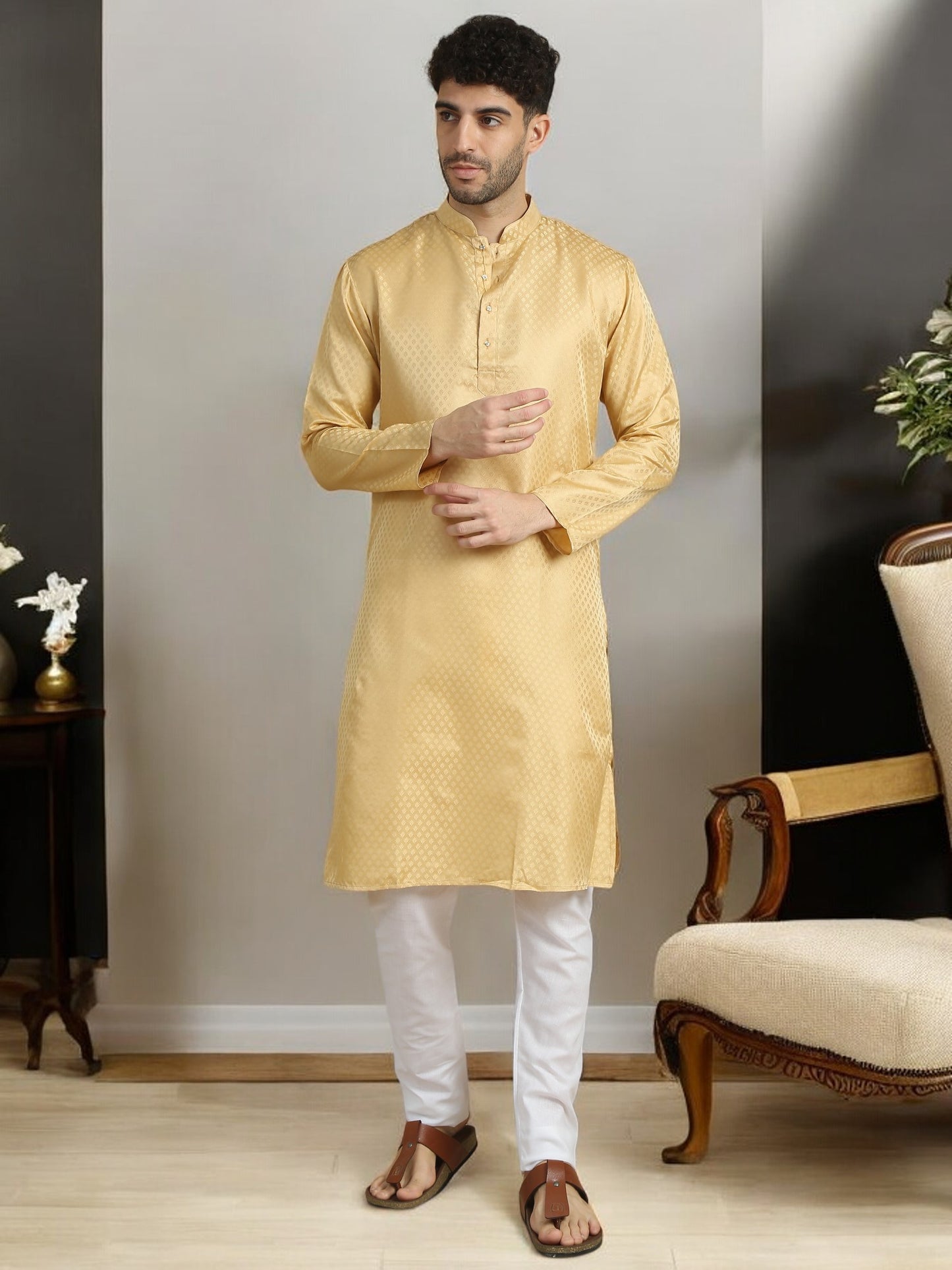 Tattva  Men Polyester Kurta Pyjama Set