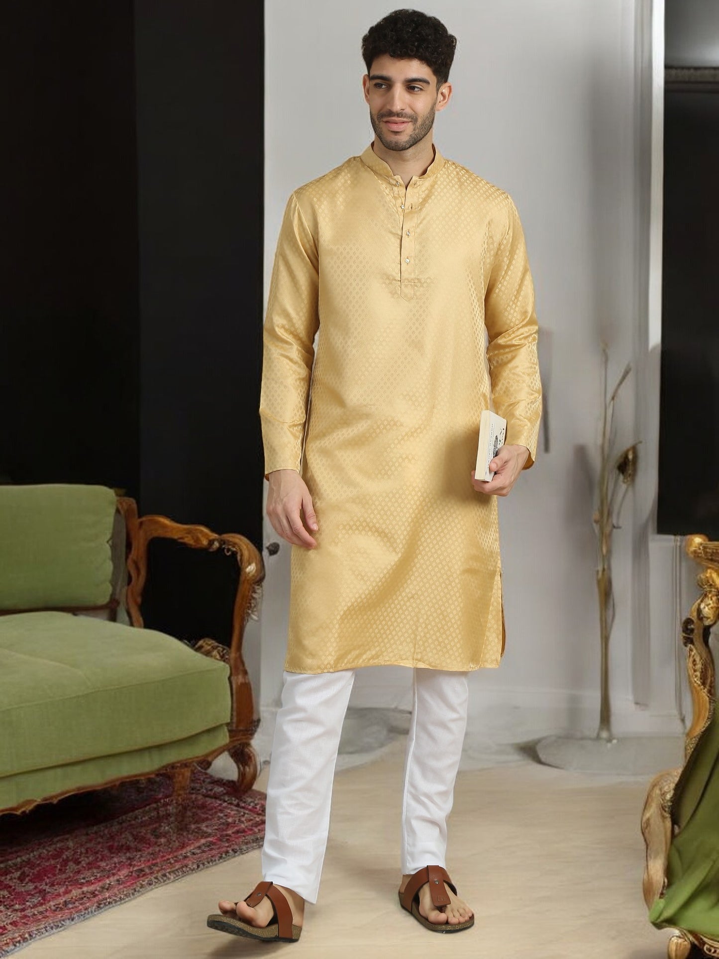 Tattva  Men Polyester Kurta Pyjama Set