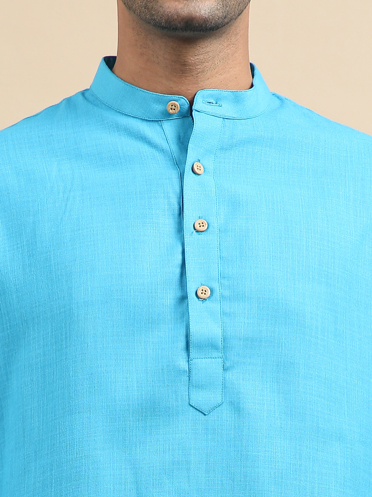 Tattva Turquoise Blue Short Kurta with Pyjamas