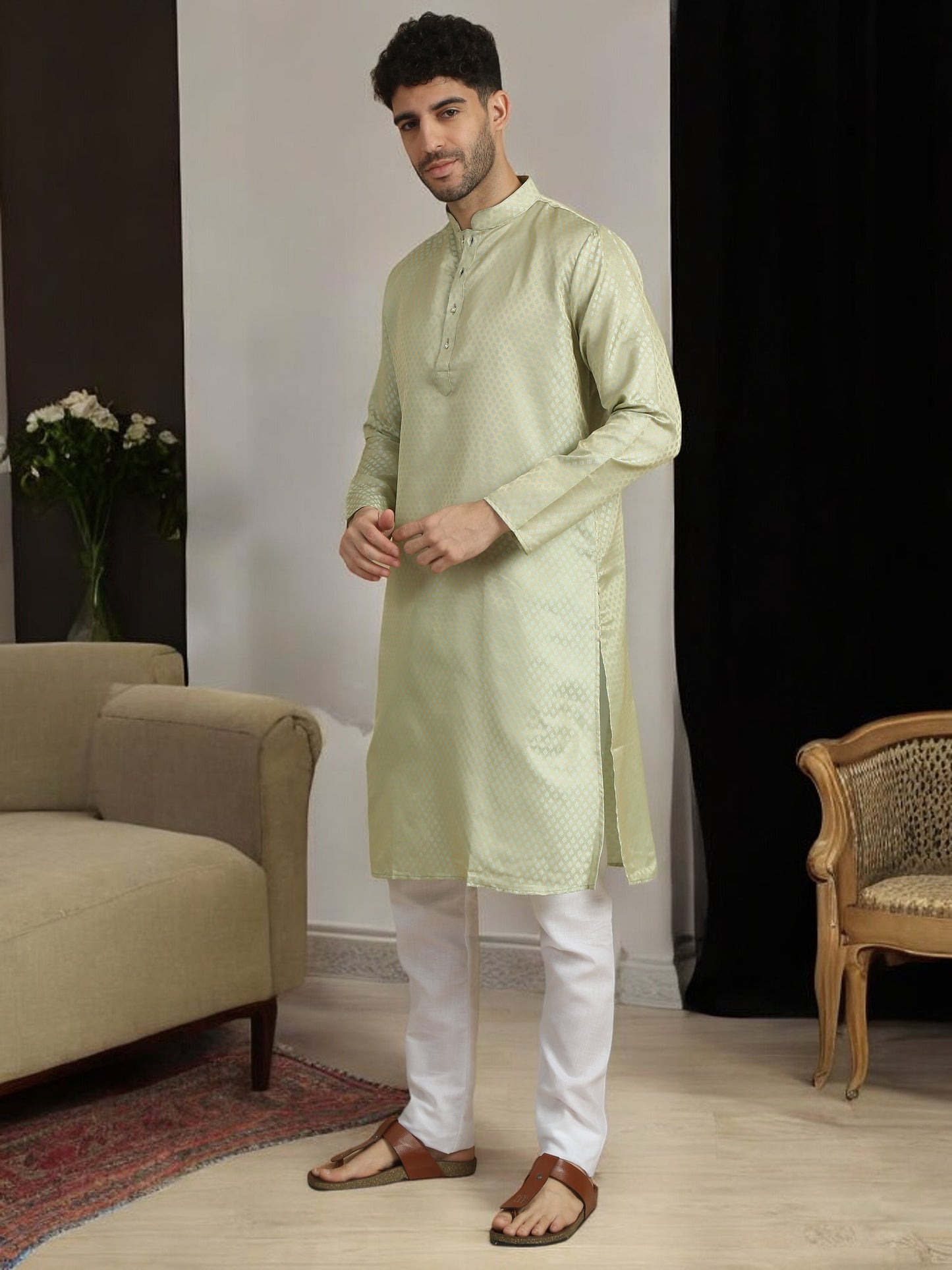 Tattva  Men Polyester Kurta Pyjama Set