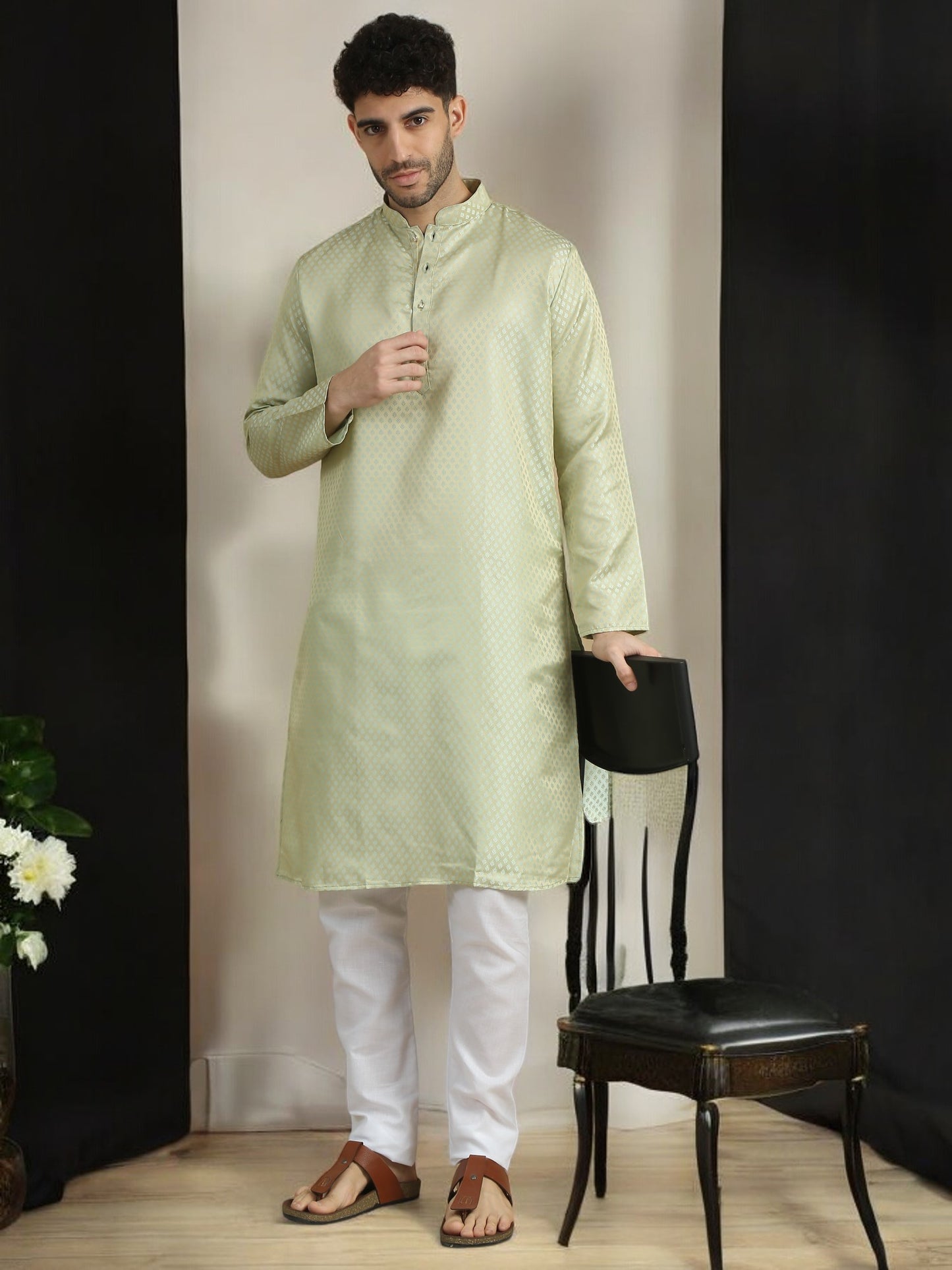 Tattva  Men Polyester Kurta Pyjama Set