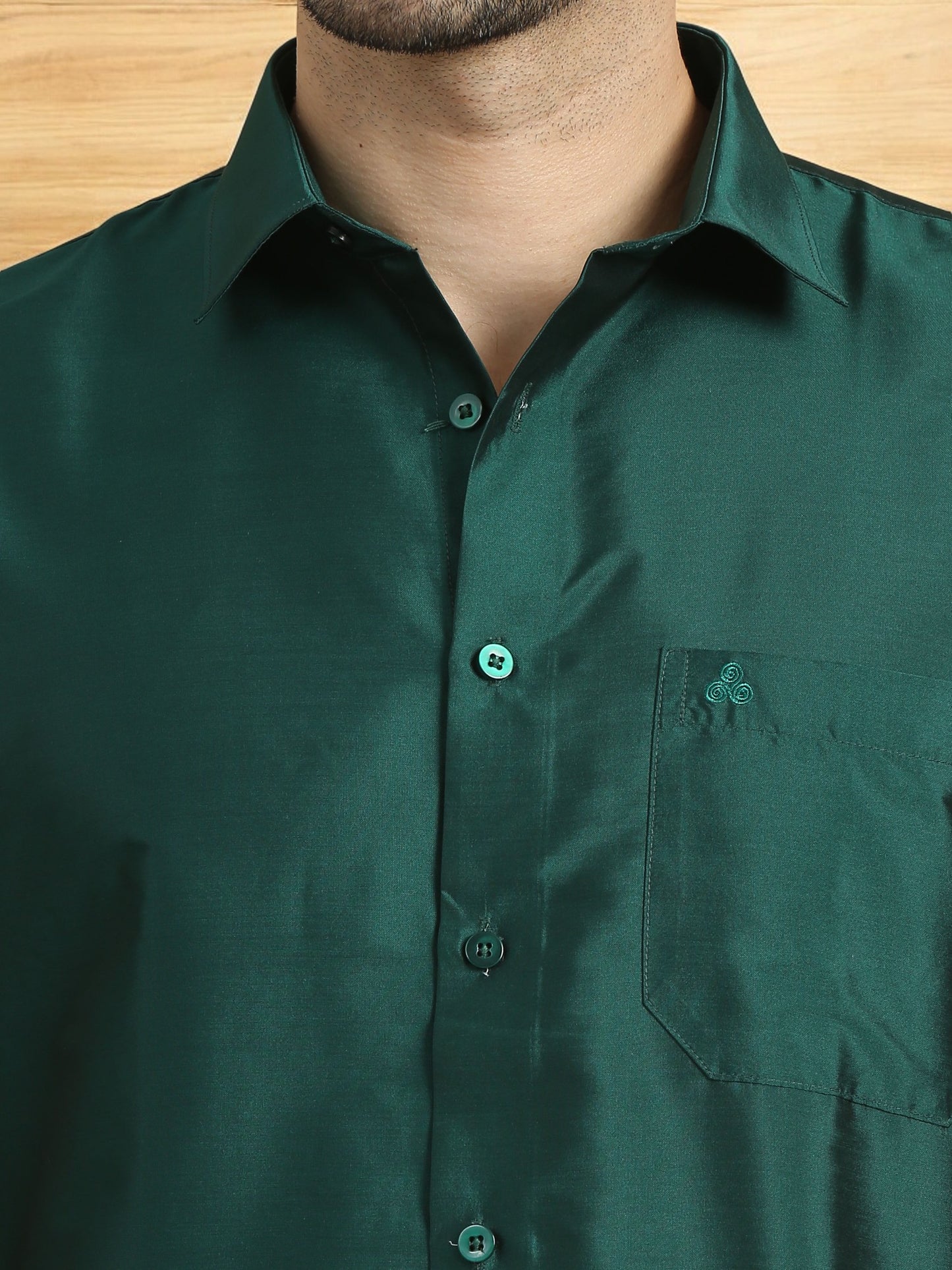 Tattva Men Dark Green Solid Opaque Shirt