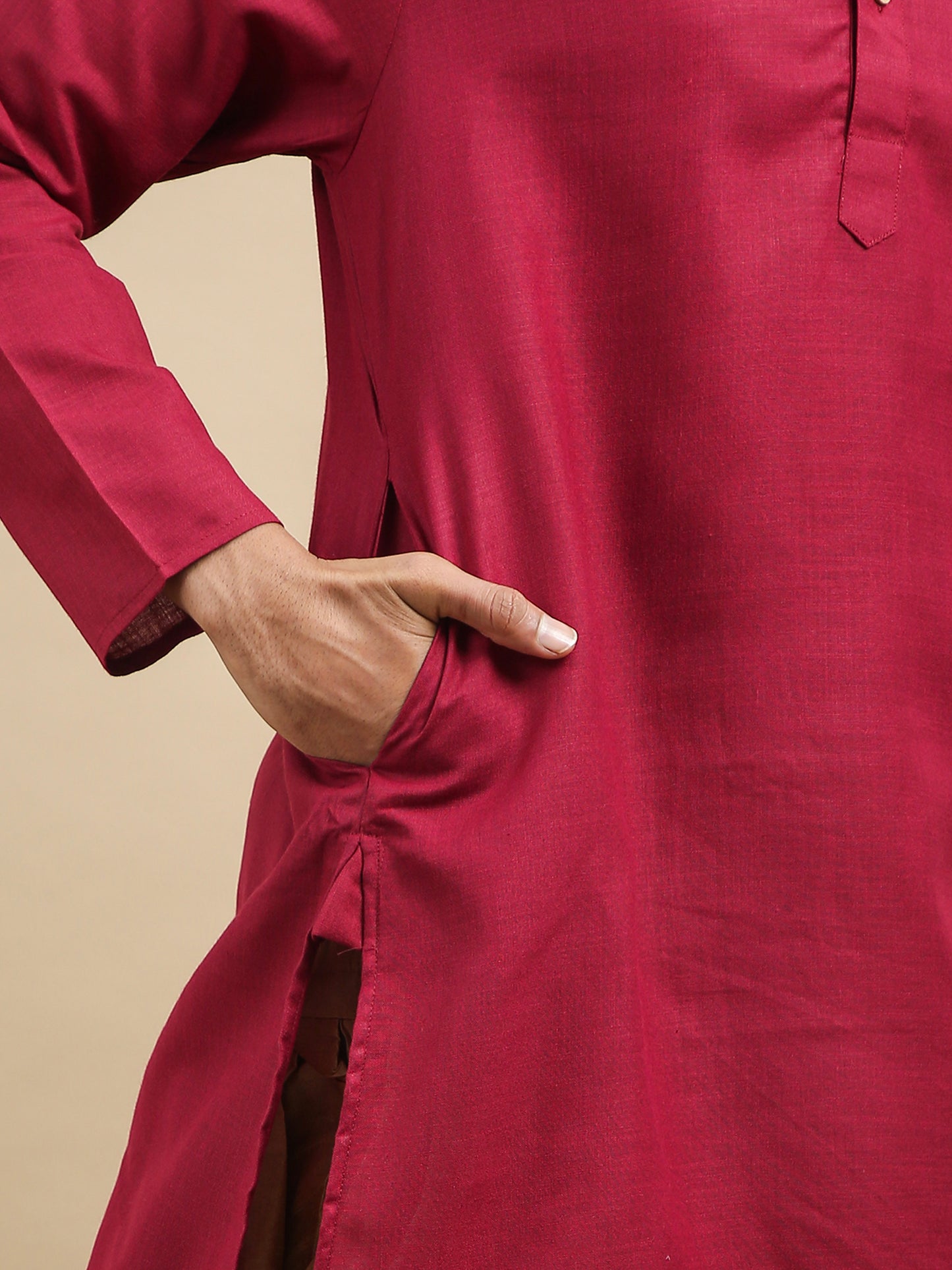 Tattva Maroon Short Kurta with Pyjamas