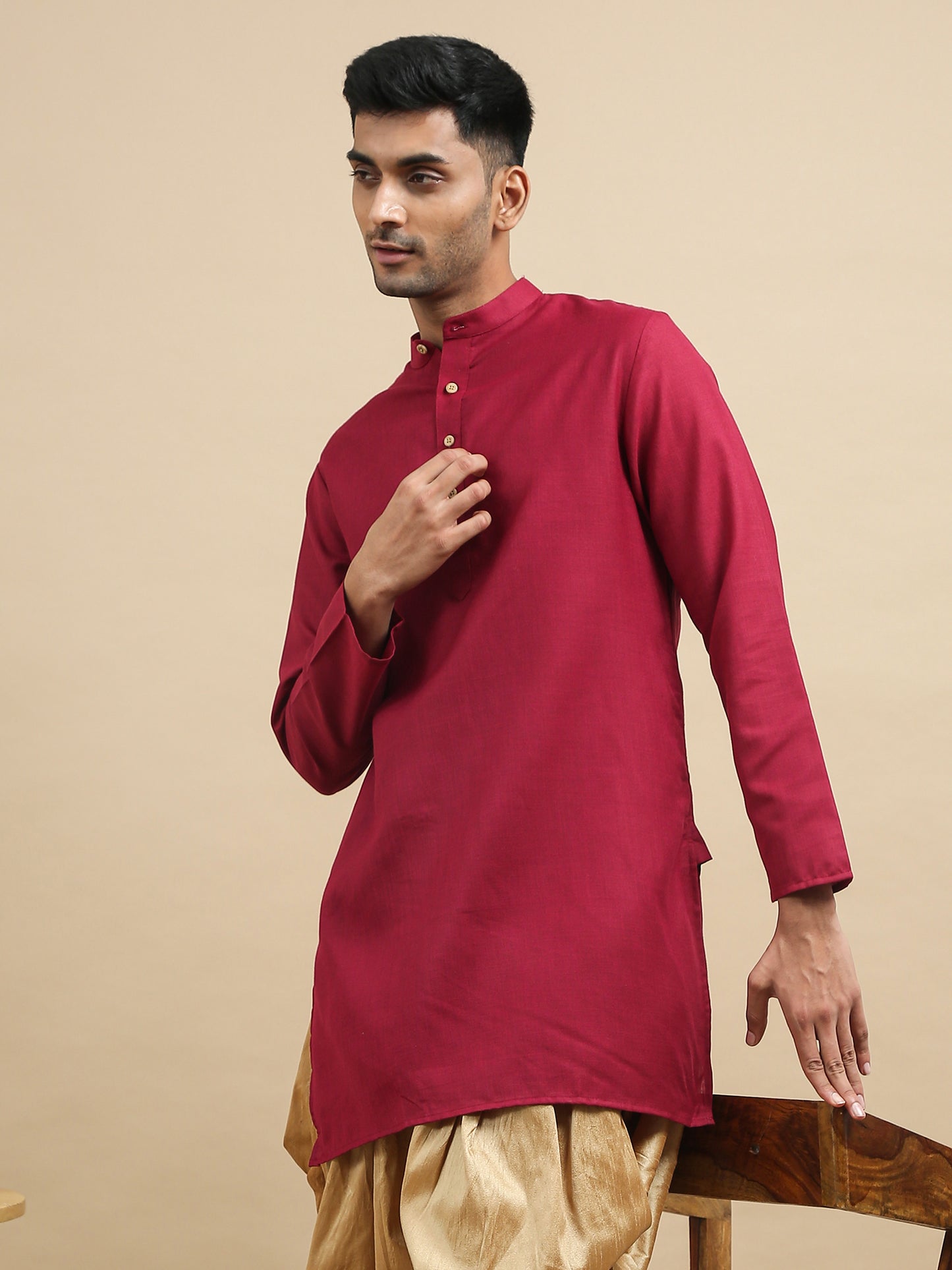 Tattva Maroon Short Kurta with Pyjamas