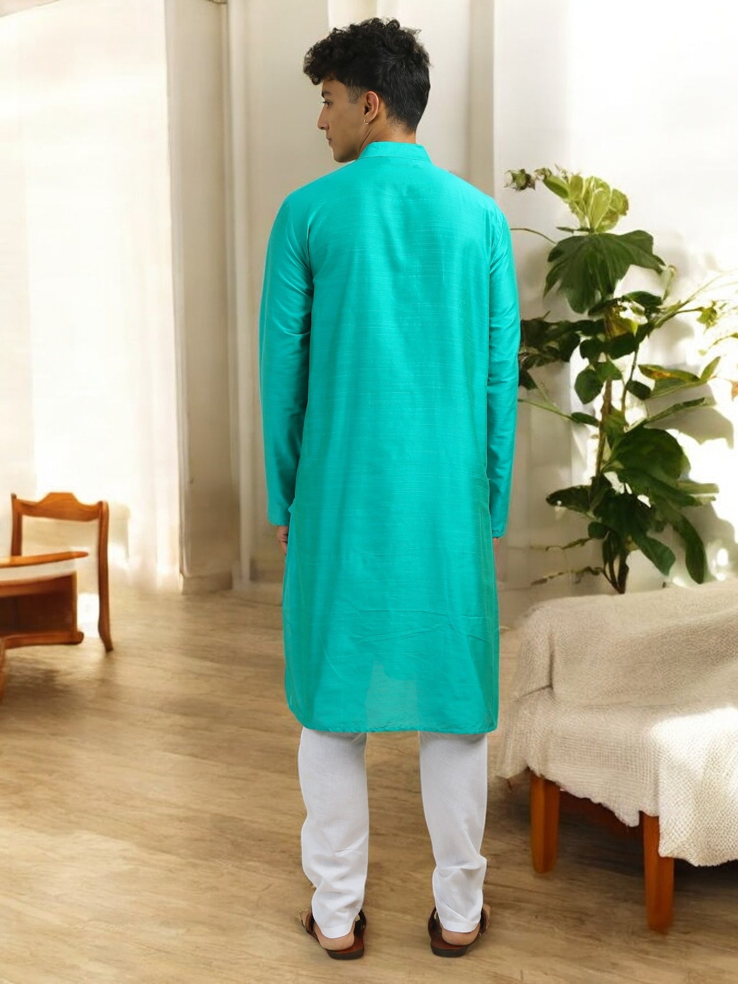 Tattva Men Cotton Blend Kurta Pyjama Set