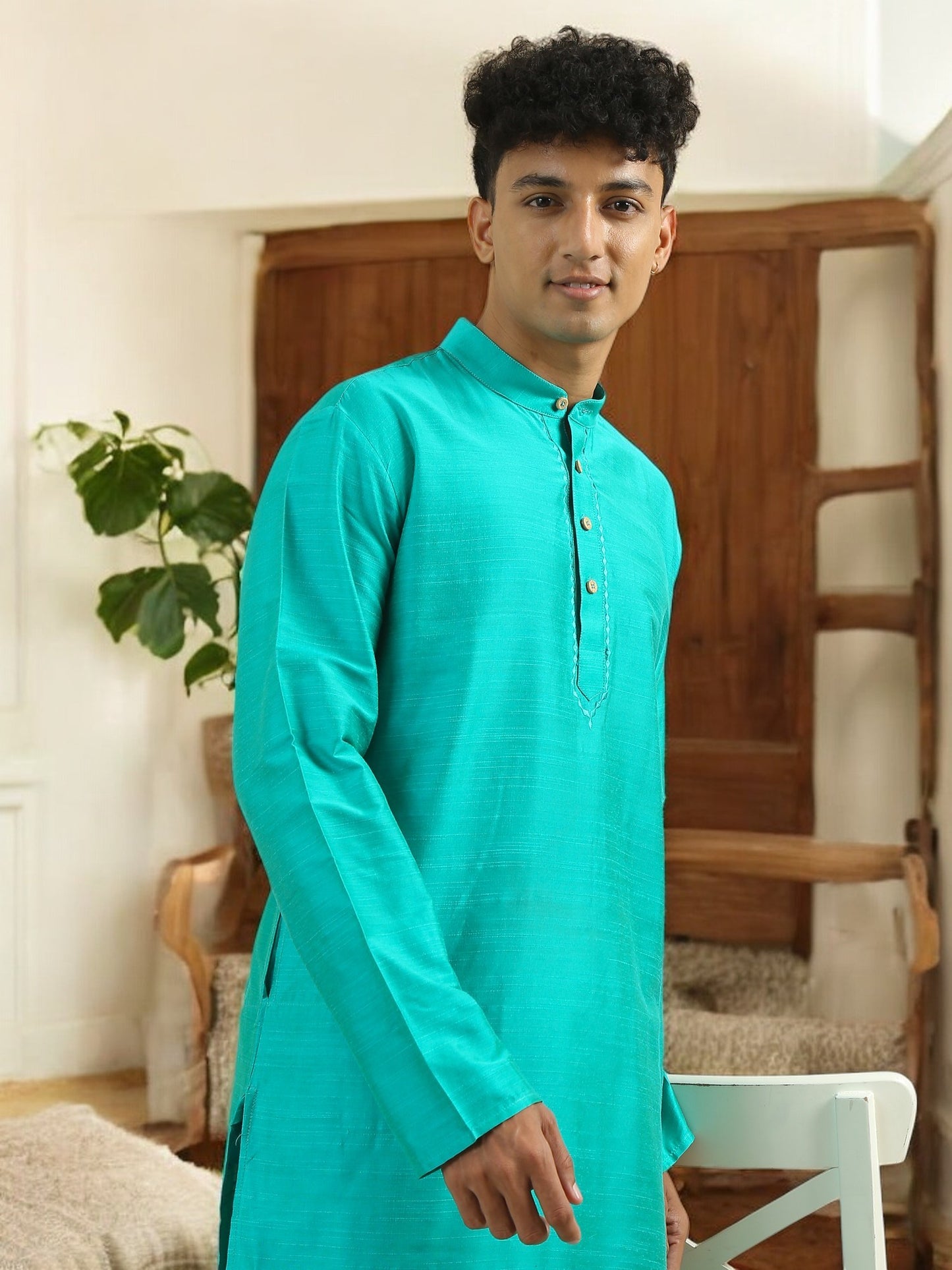 Tattva Men Cotton Blend Kurta Pyjama Set