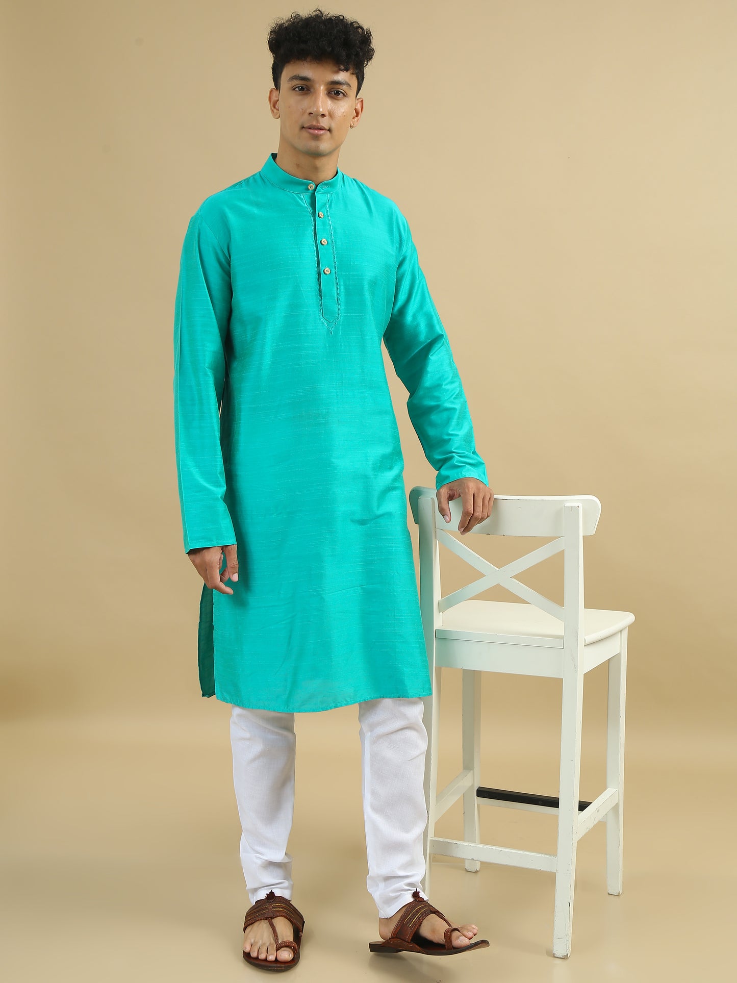 Tattva Men Cotton Blend Kurta Pyjama Set