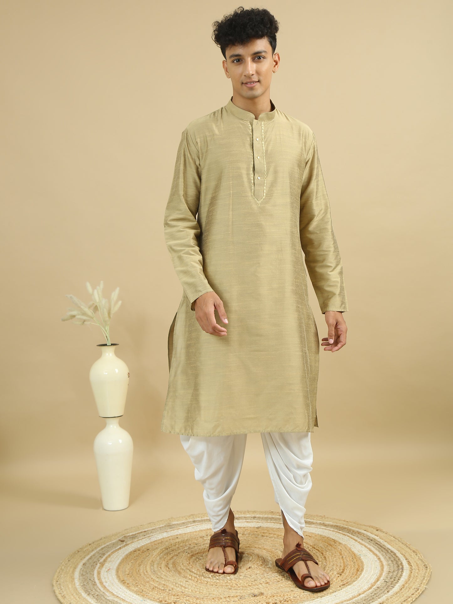 Tattva Men Cotton Blend Kurta Pyjama Set