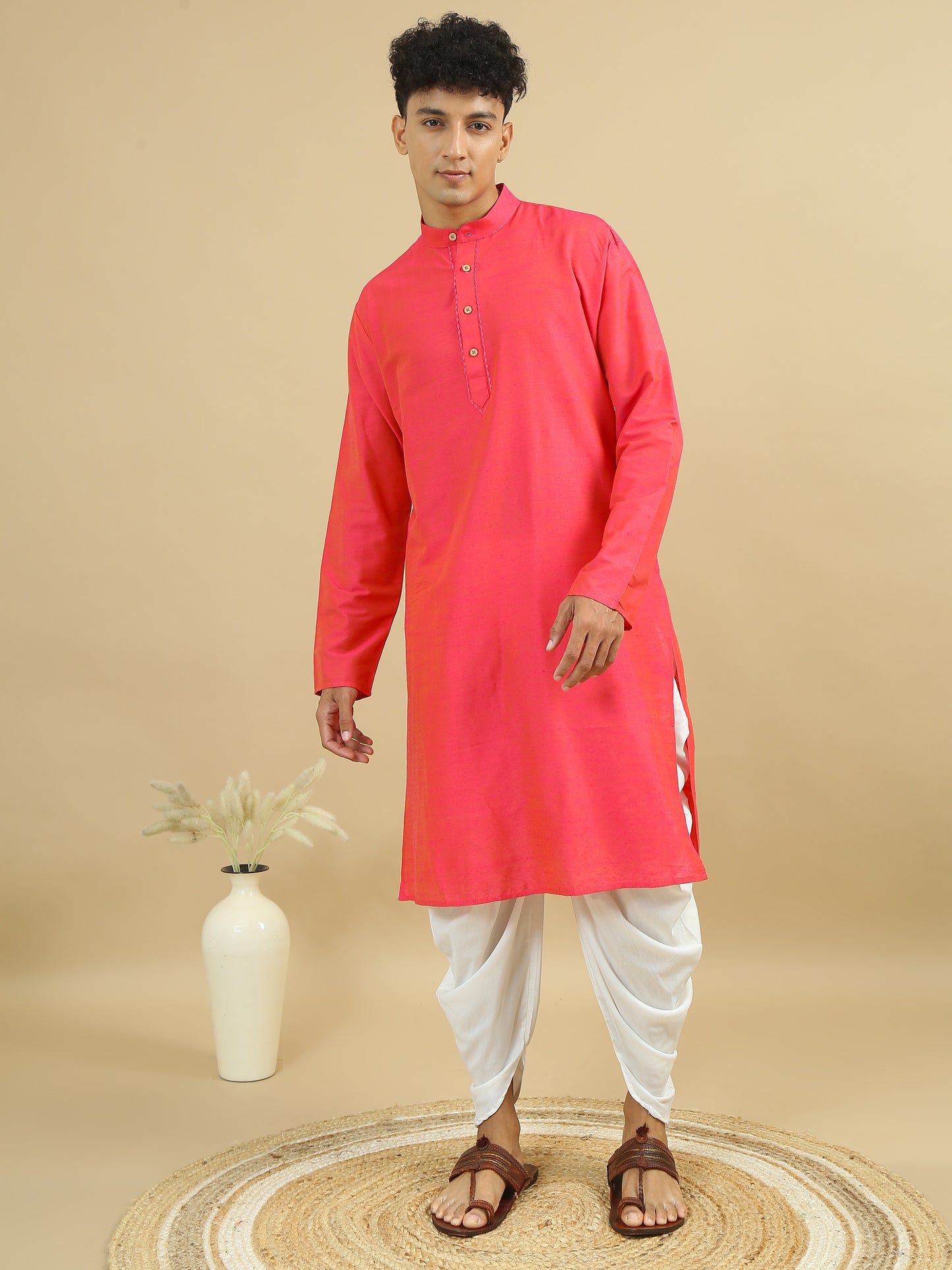 Tattva Men Cotton Blend Kurta Pyjama Set