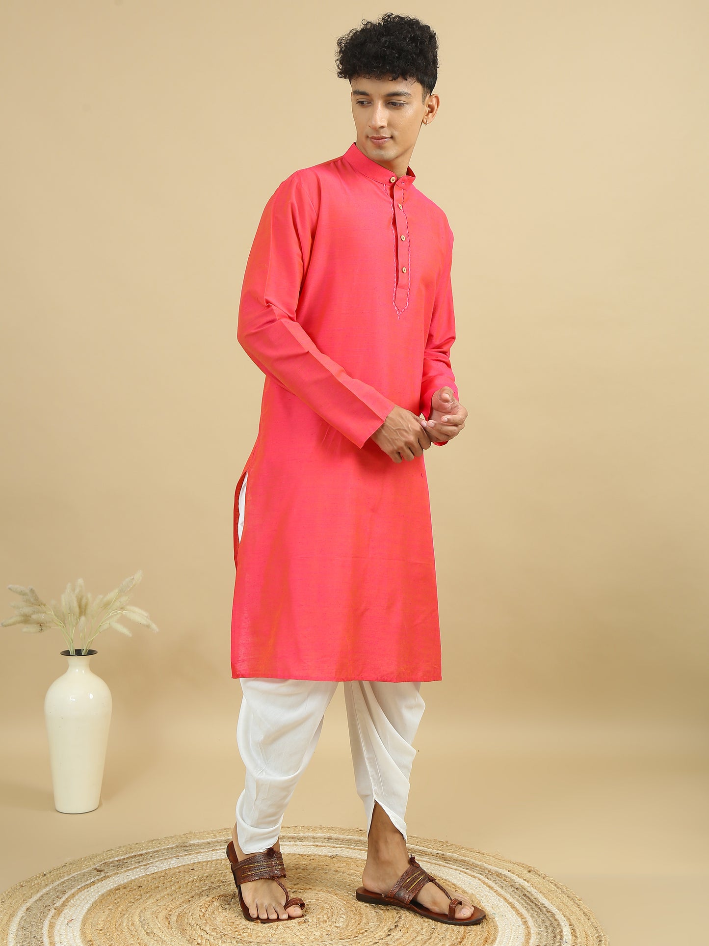 Tattva Men Cotton Blend Kurta Pyjama Set