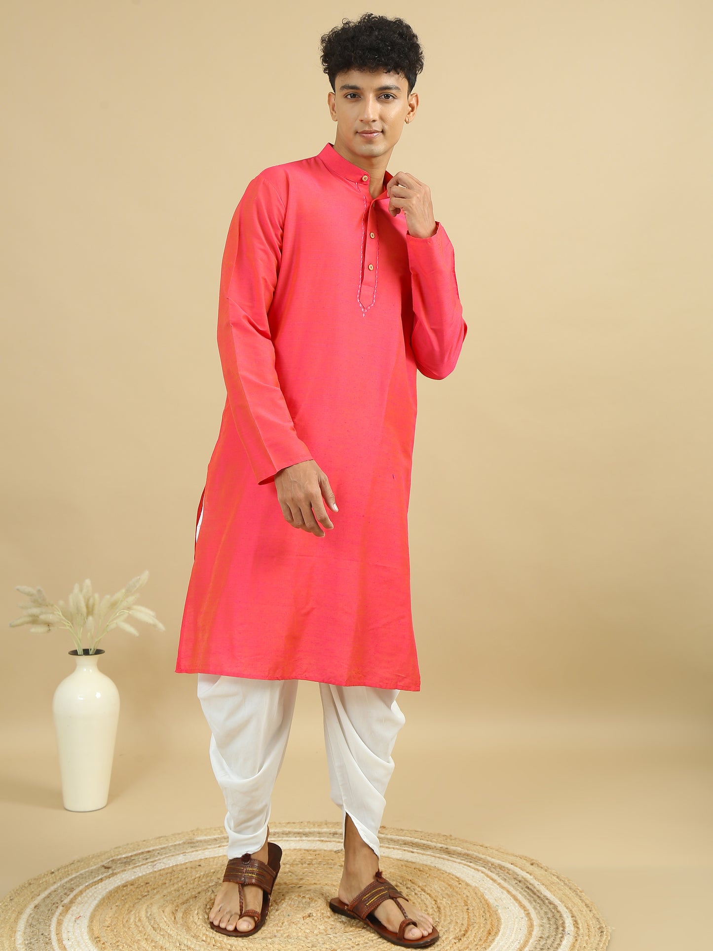 Tattva Men Cotton Blend Kurta Pyjama Set