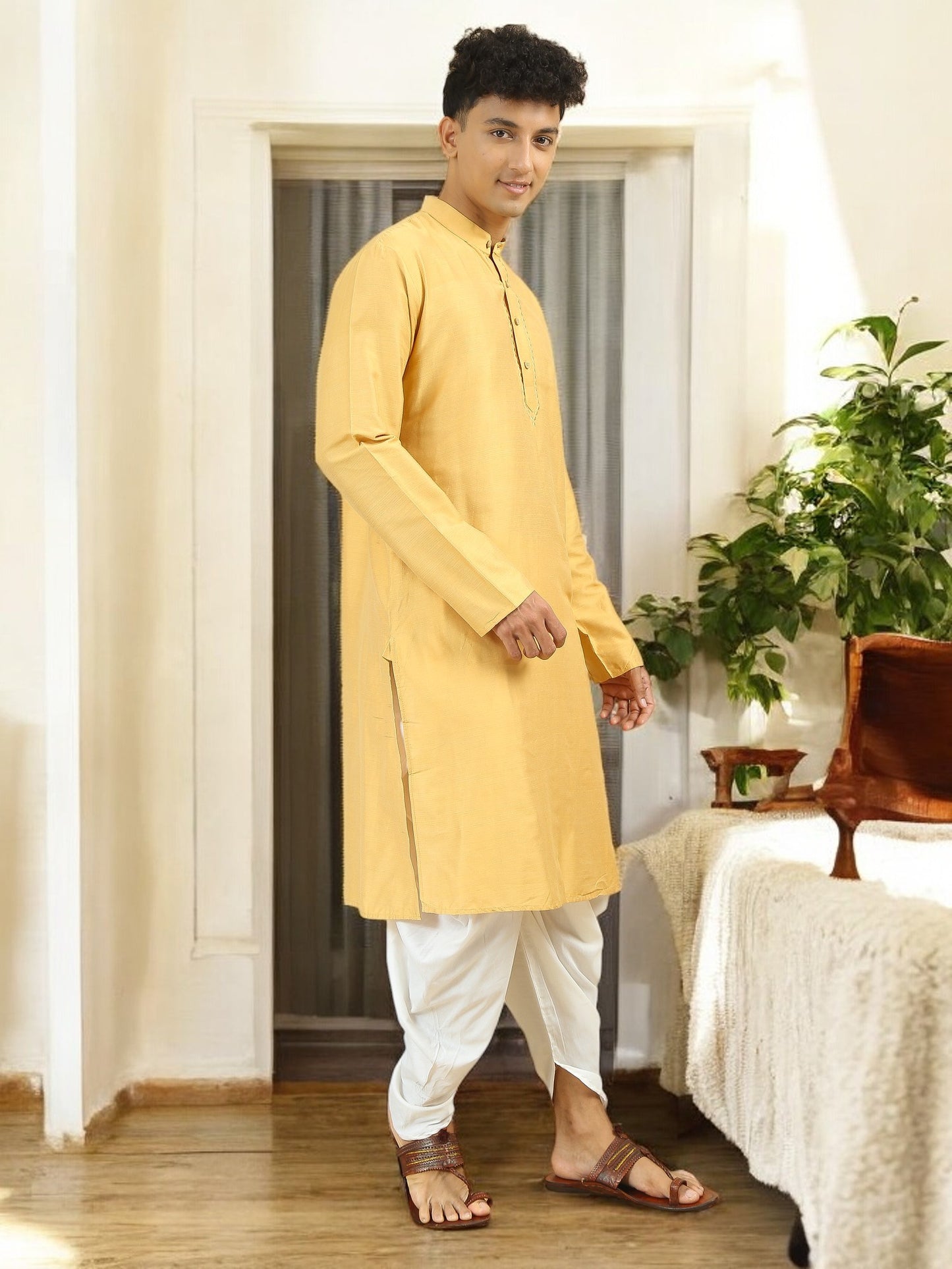 Tattva Men Cotton Blend Kurta Pyjama Set