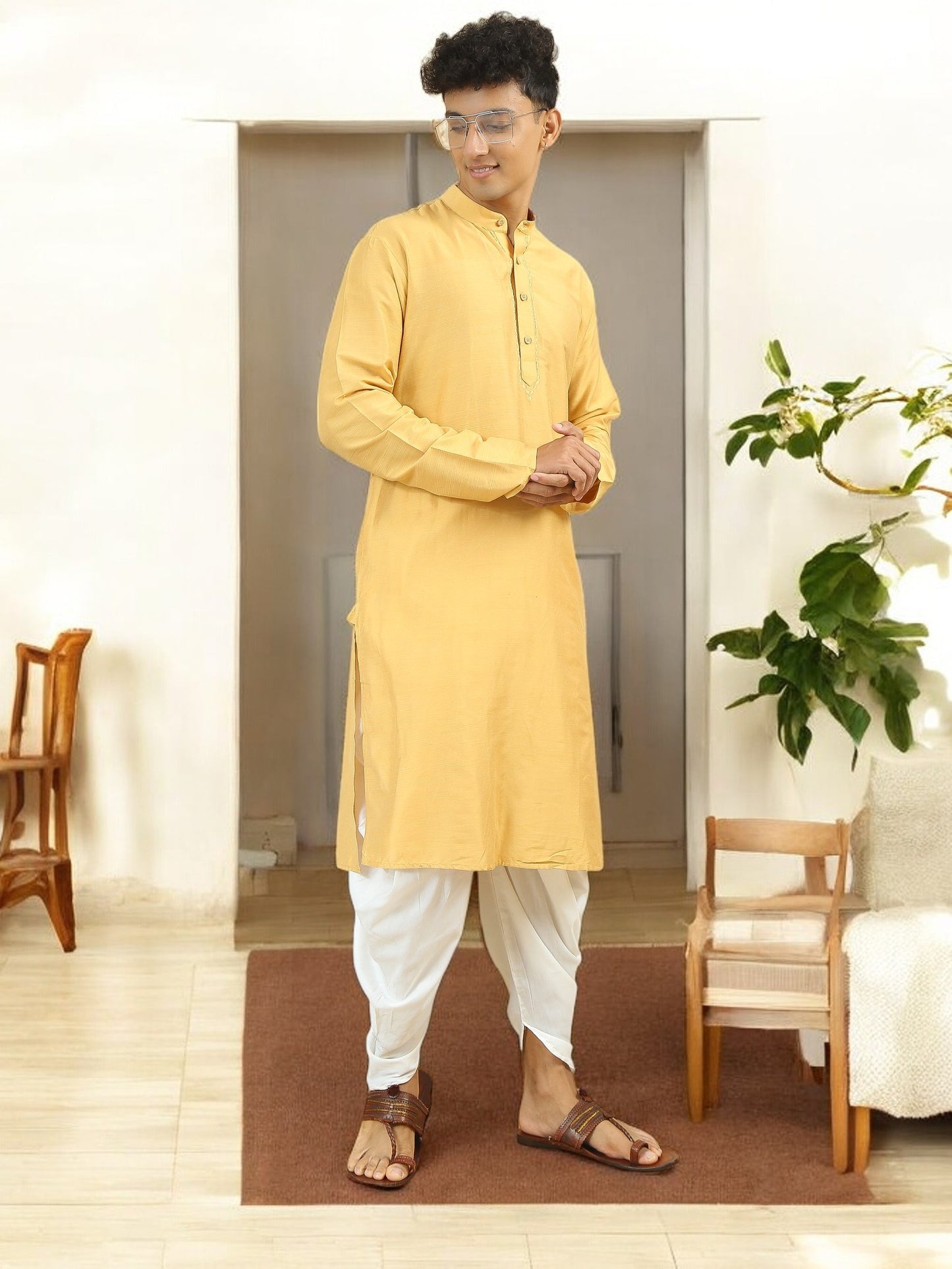 Tattva Men Cotton Blend Kurta Pyjama Set