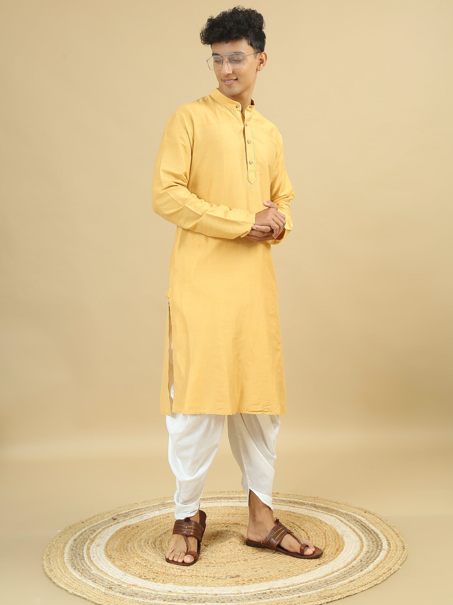 Tattva Men Cotton Blend Kurta Pyjama Set