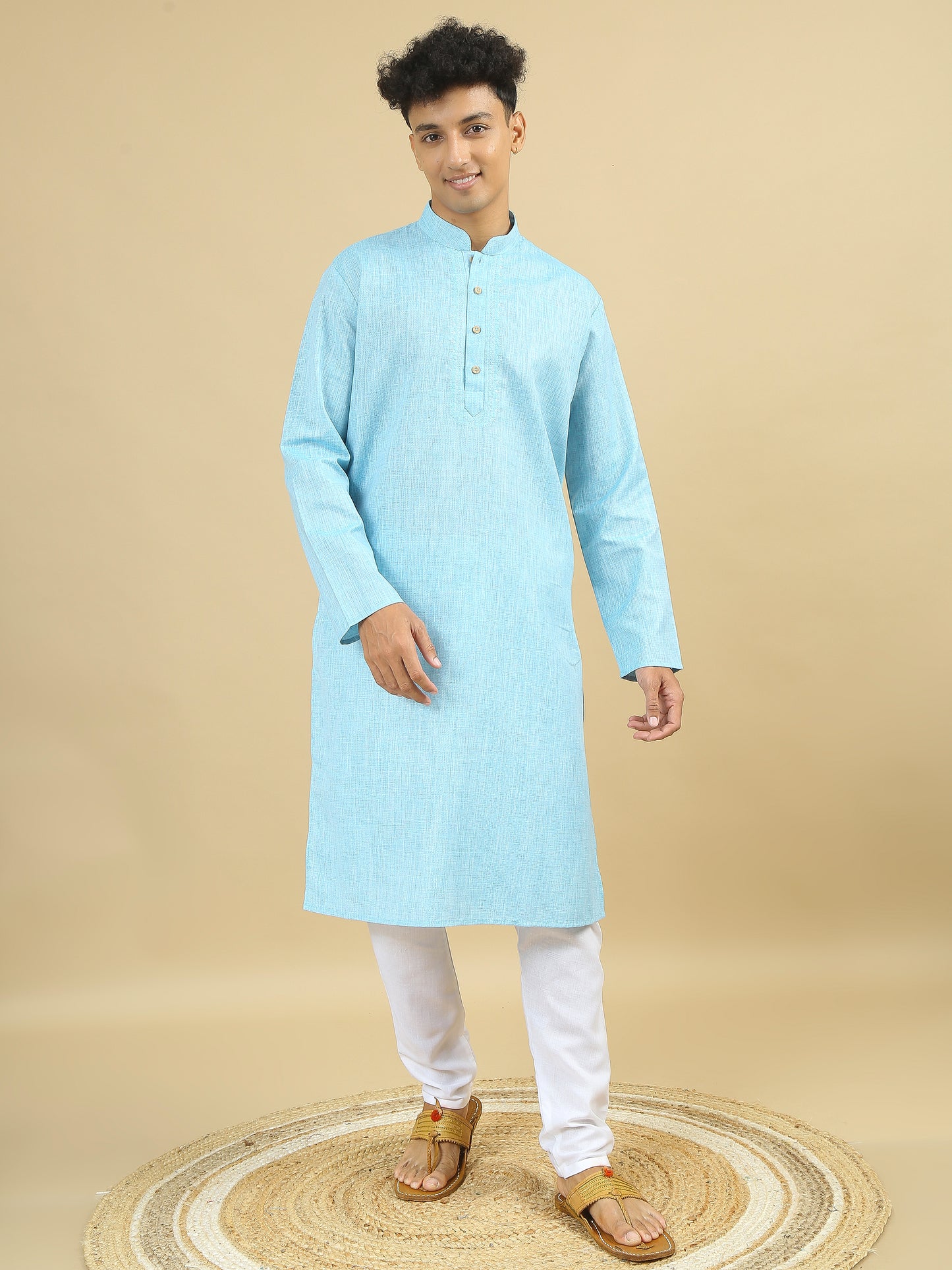 Tattva Men Cotton Blend Kurta Pyjama Set