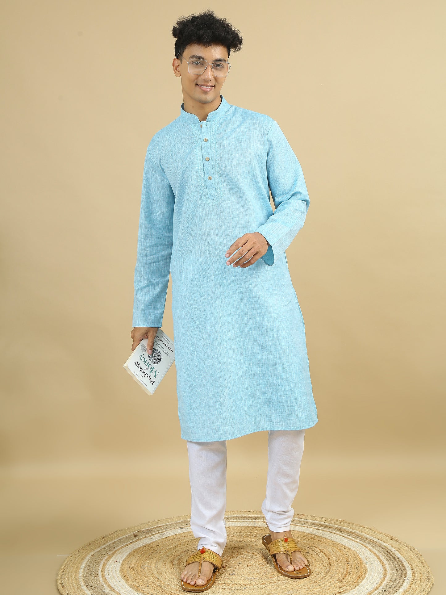 Tattva Men Cotton Blend Kurta Pyjama Set