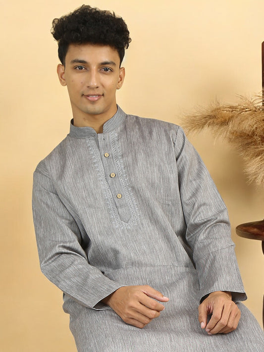 Tattva Men Cotton Blend Kurta Pyjama Set