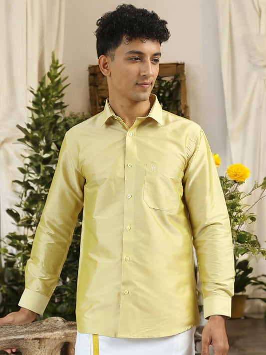 Tattva Men Regular Fit Solid Spread Collar Festive Shirt