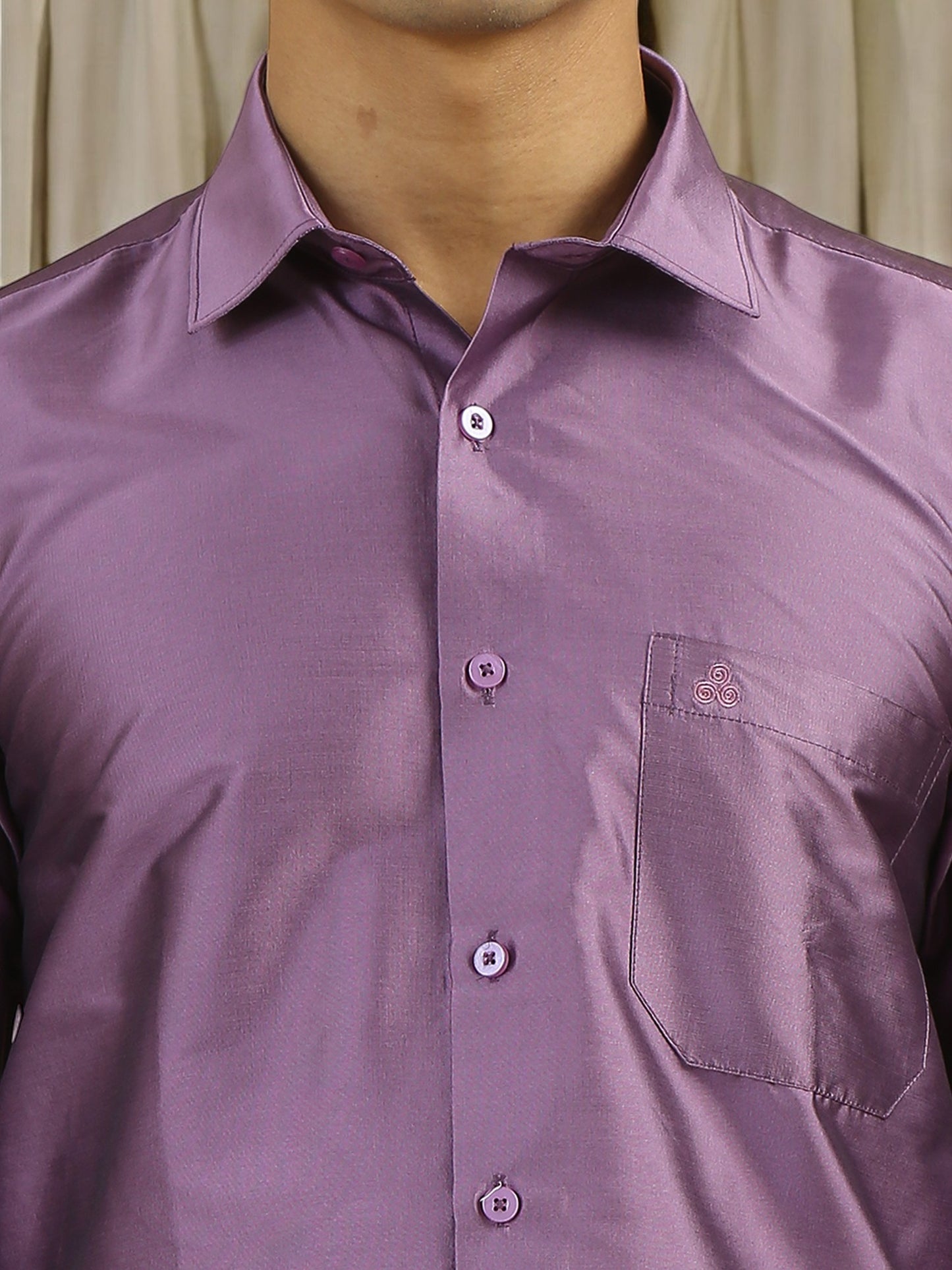 Tattva Mens Purple Solid Shirt