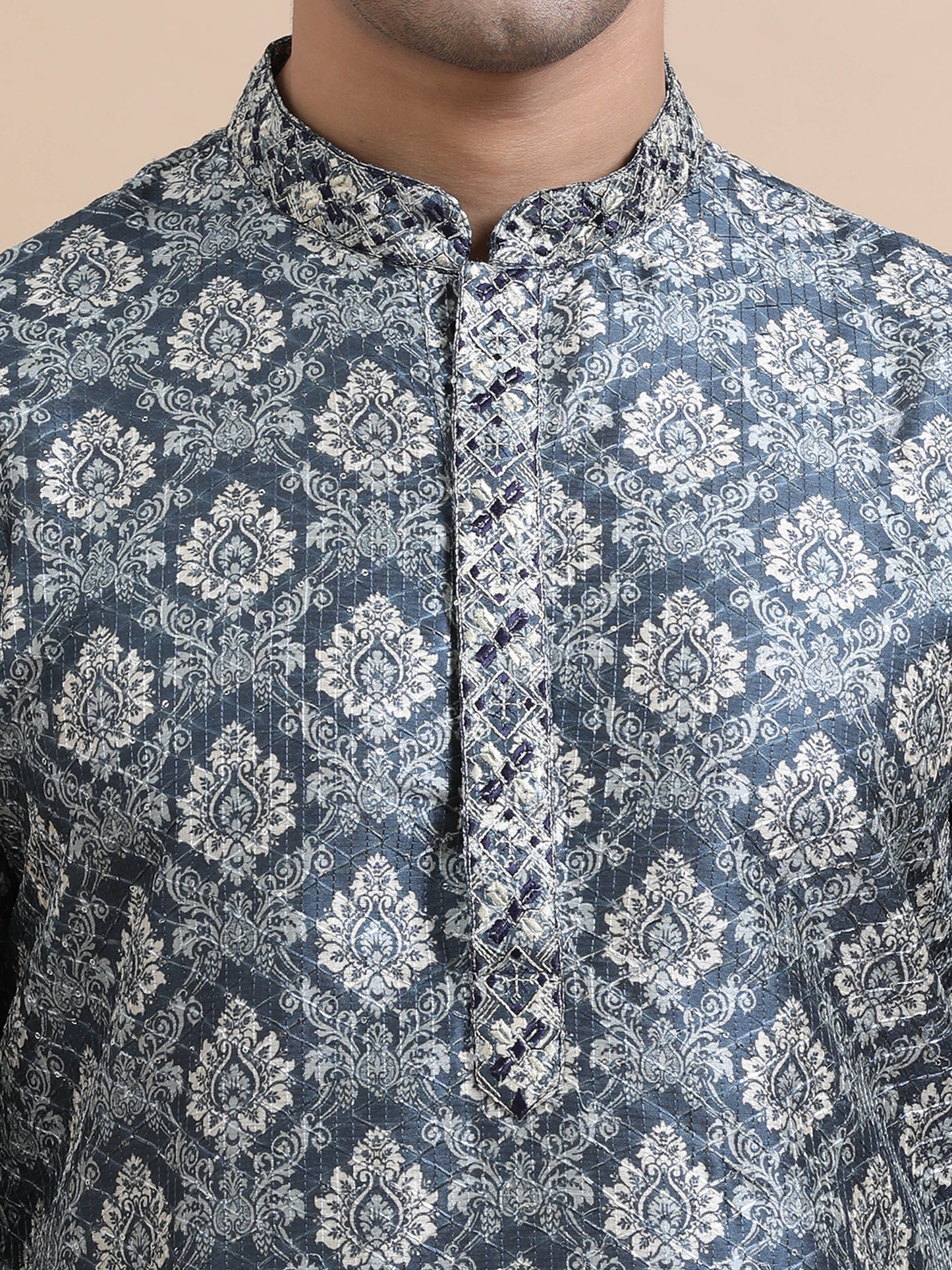 Tattva Men Threadwork Designed Kurta Pyjama Set