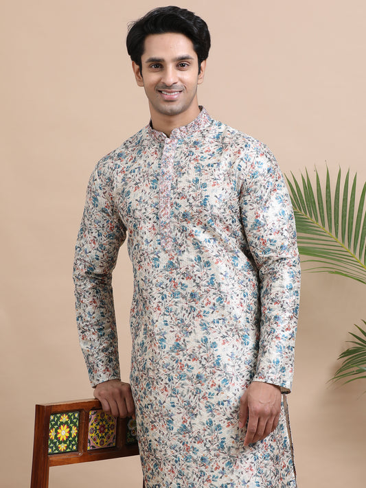 Tattva Men Threadwork Designed Kurta Pyjama Set