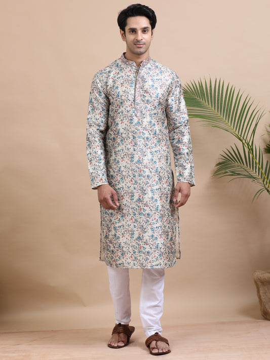 Tattva Men Threadwork Designed Kurta Pyjama Set