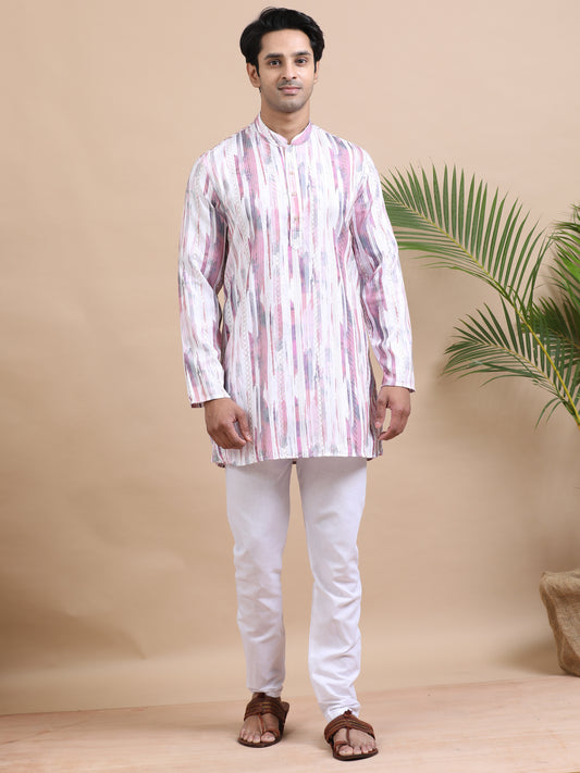 Tattva Mens Thread Work Short Kurta