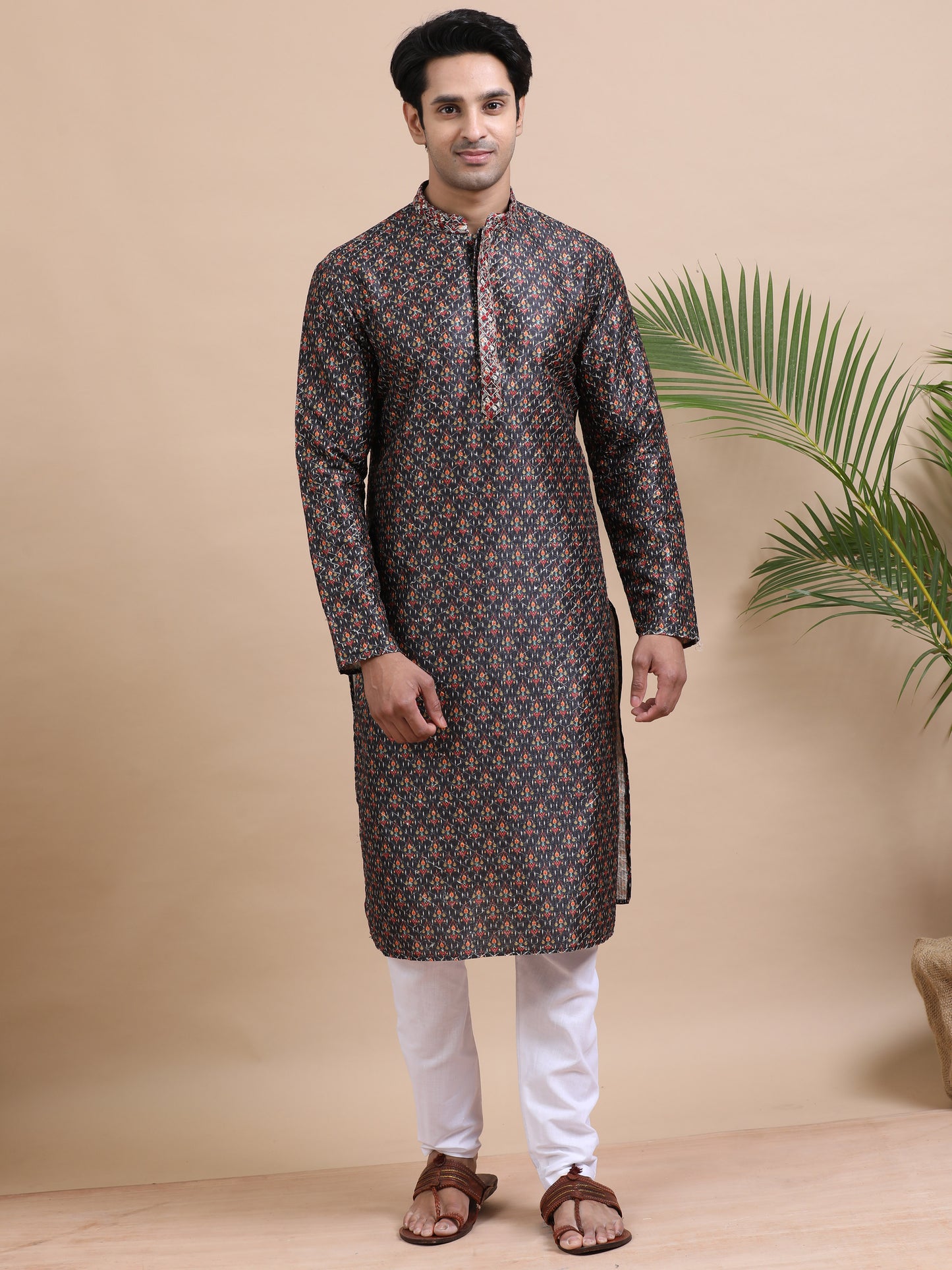 Tattva Men Threadwork Designed Kurta Pyjama Set