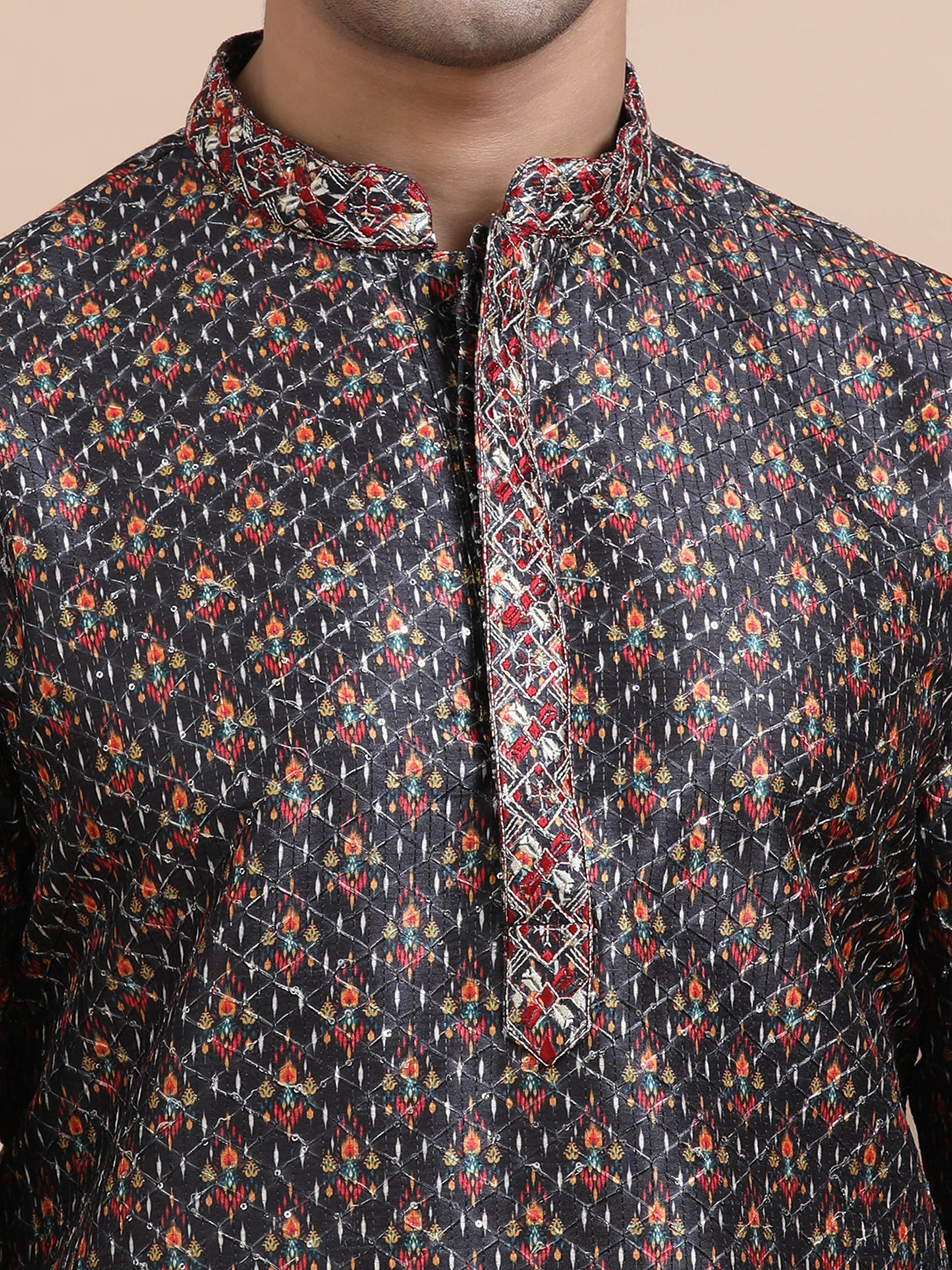 Tattva Men Threadwork Designed Kurta Pyjama Set