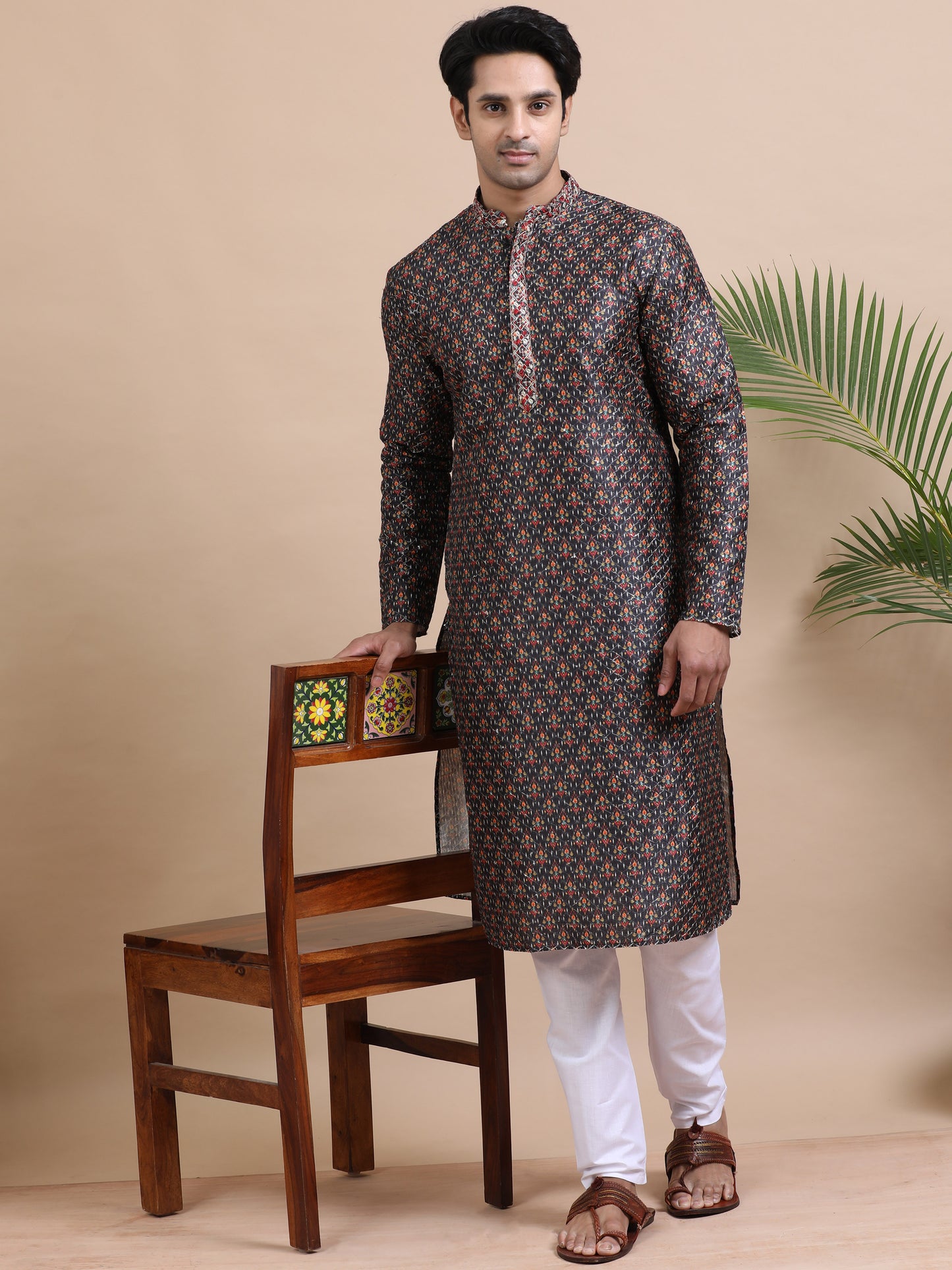 Tattva Men Threadwork Designed Kurta Pyjama Set