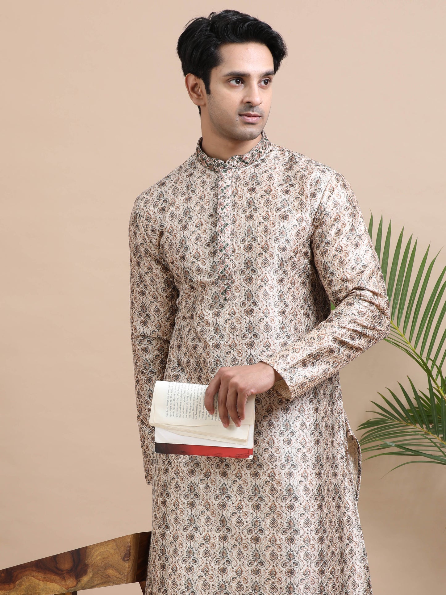 Tattva Men Threadwork Designed Kurta Pyjama Set