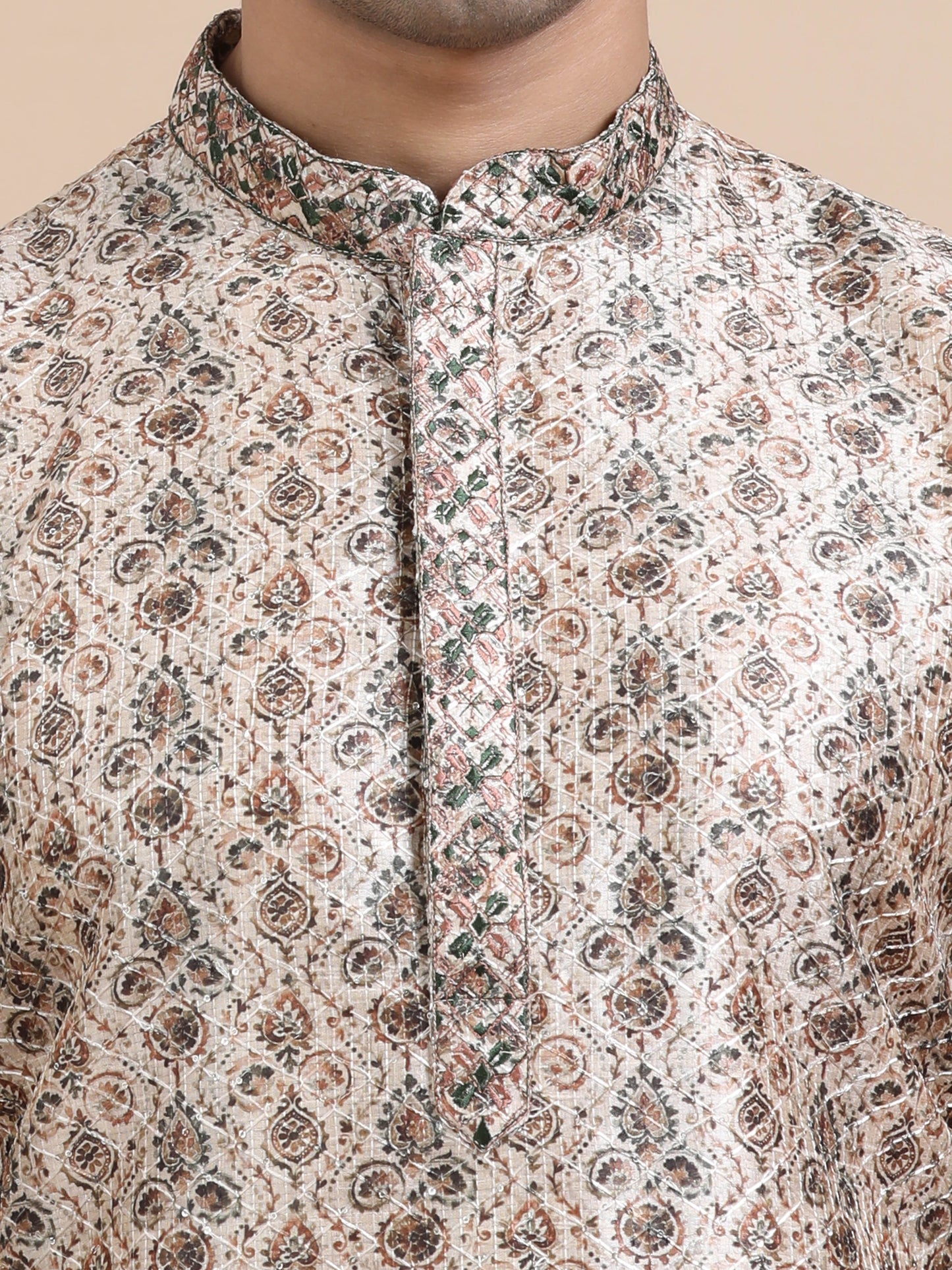 Tattva Men Threadwork Designed Kurta Pyjama Set