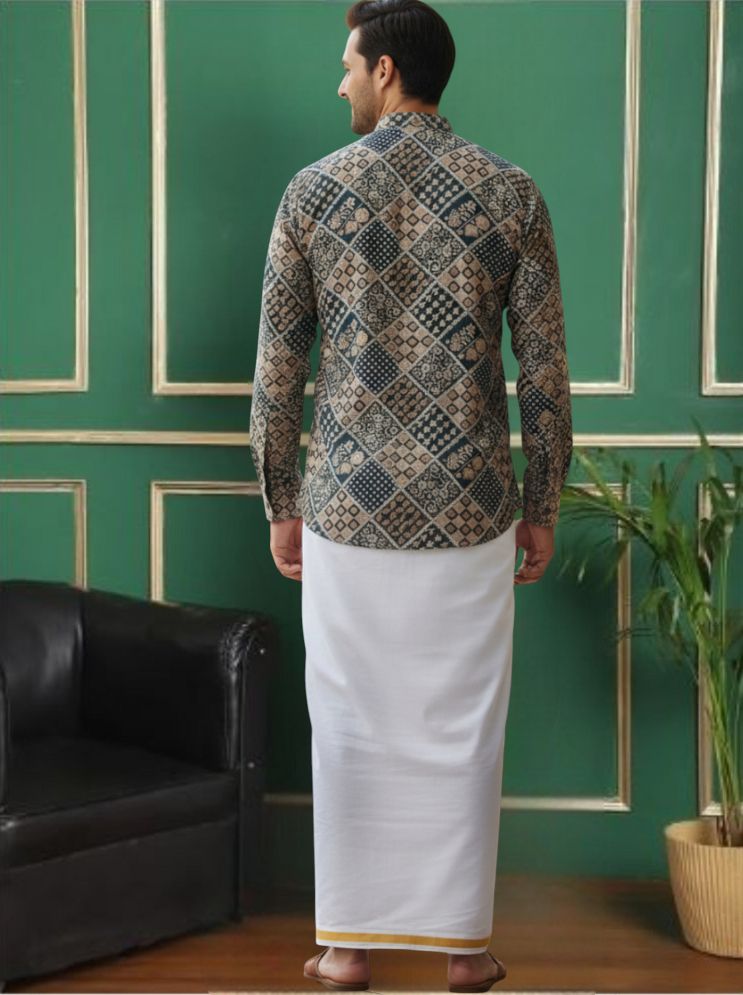 Tattva Men Printed Super Short Kurta