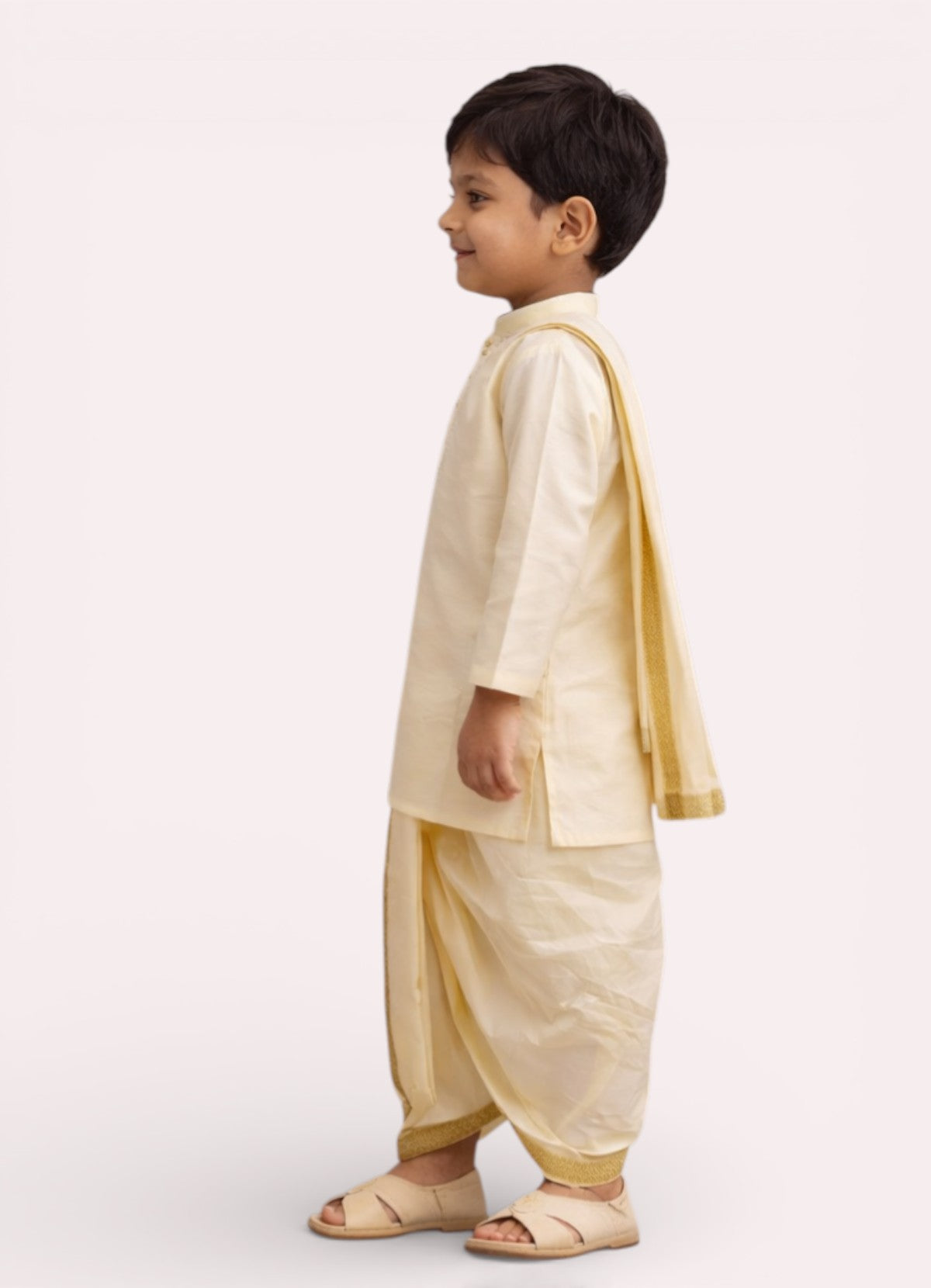 Tattva Boys Art Silk Kurta Dhoti Set