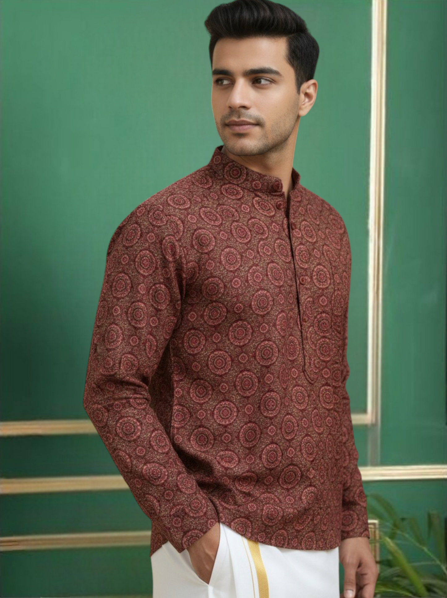 Tattva Men Printed Super Short Kurta