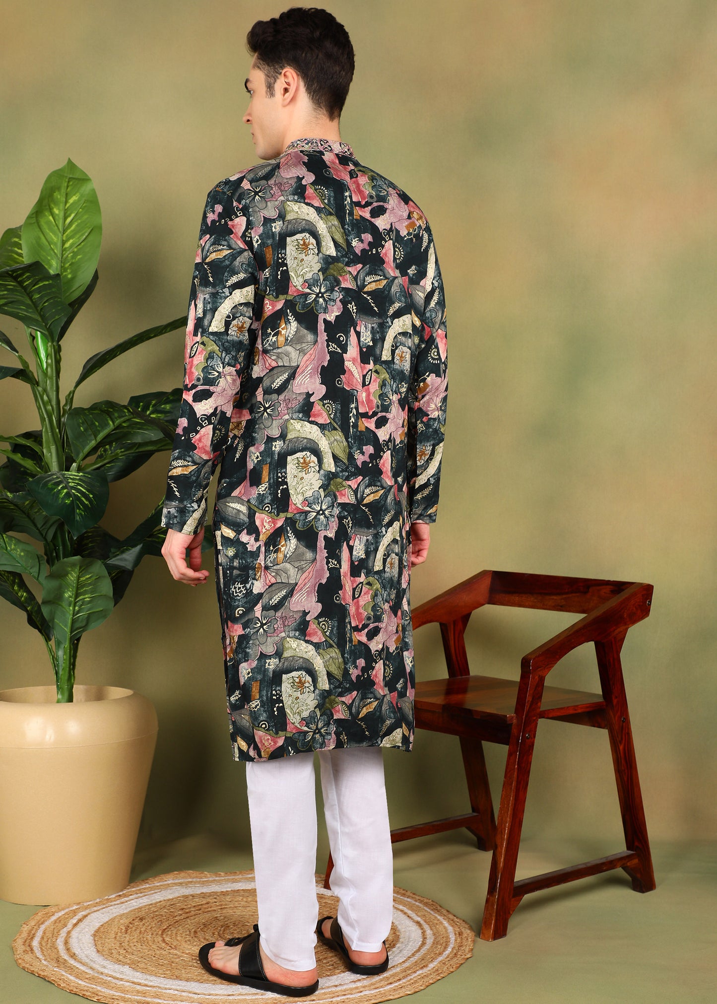 Tattva Men Abstract Printed Kurta Pyjama Set