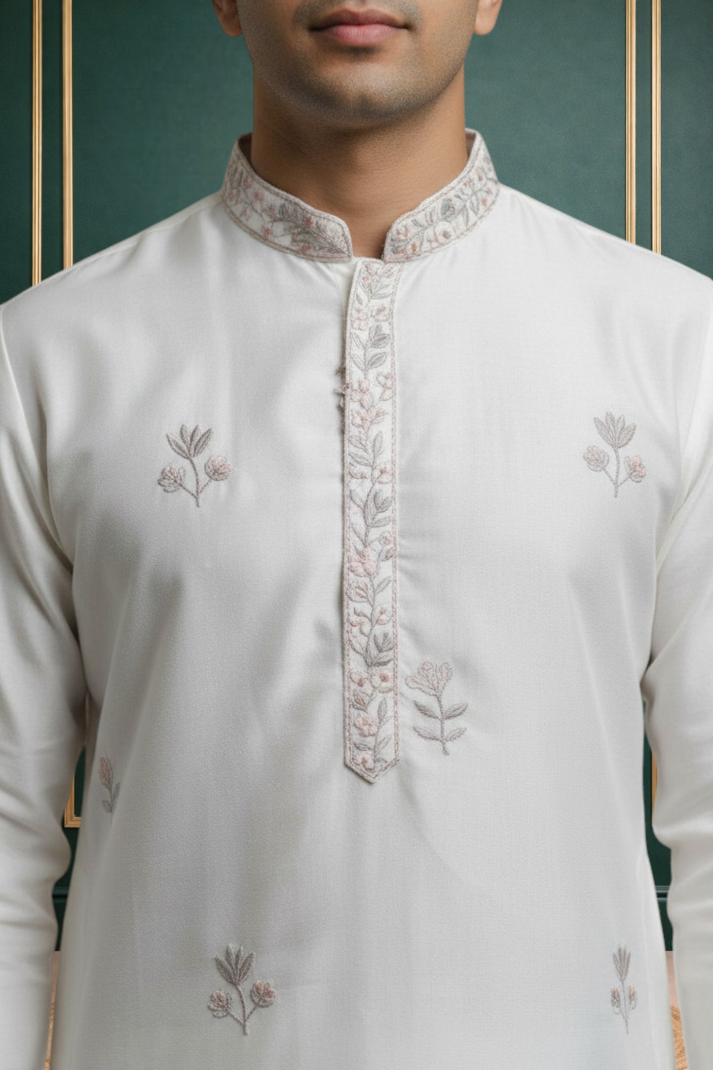 Tattva Men Embroidered Threadwork Kurta with Pyjama