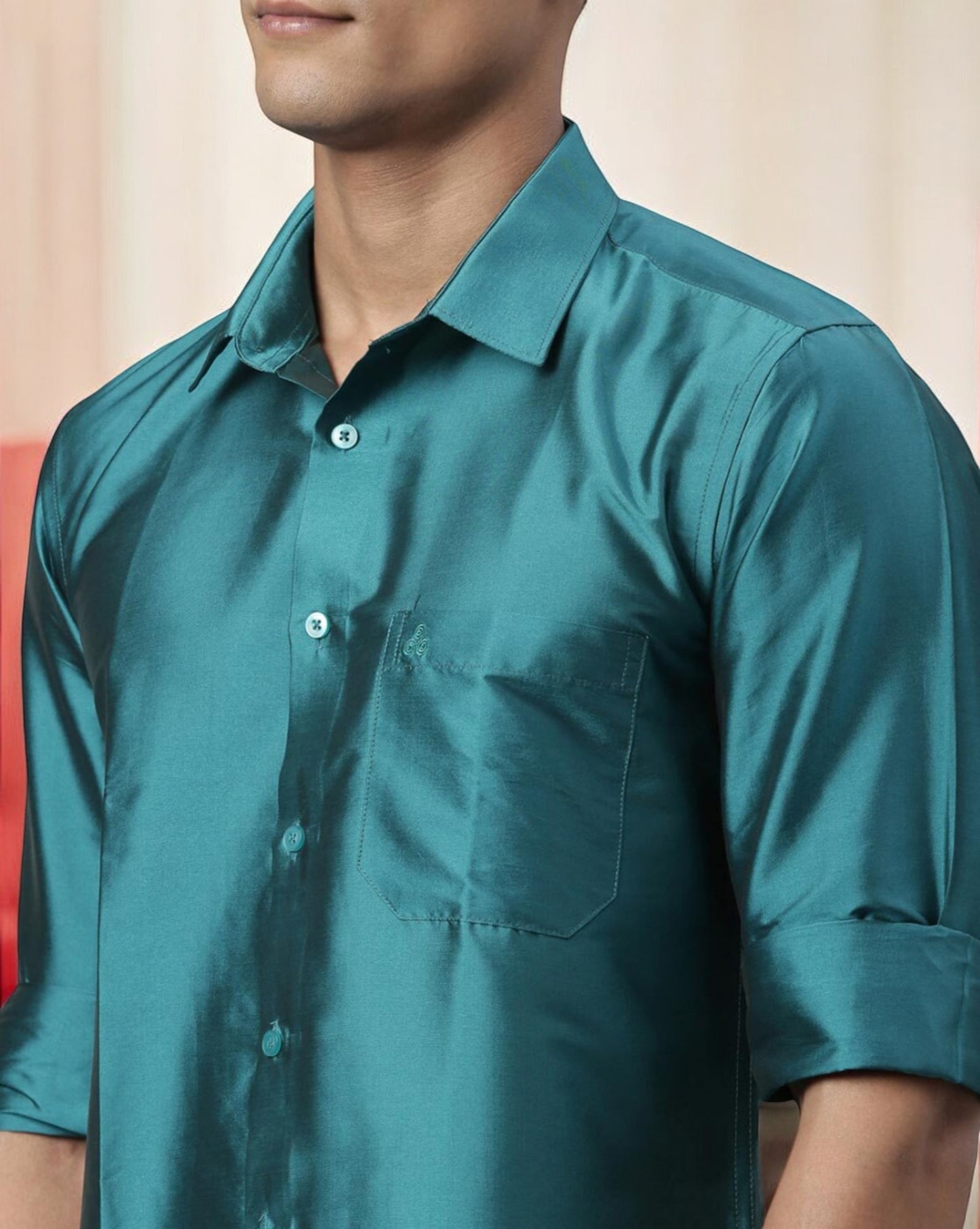 Tattva Mens Rama Green Solid Shirt